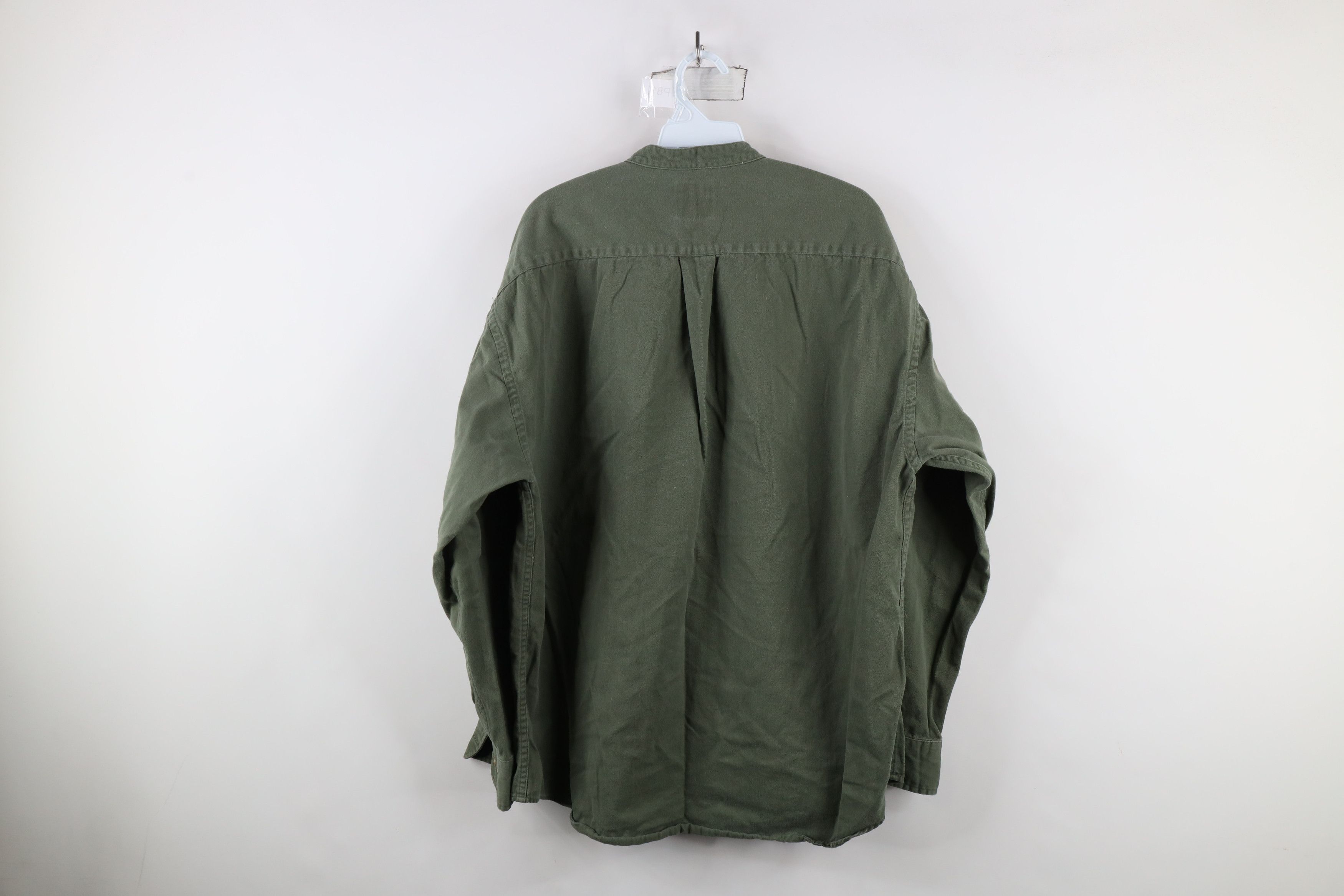 Vintage Vintage 90s Streetwear Cotton Twill Band Collar Button Shirt Size US L / EU 52-54 / 3 - 6 Thumbnail
