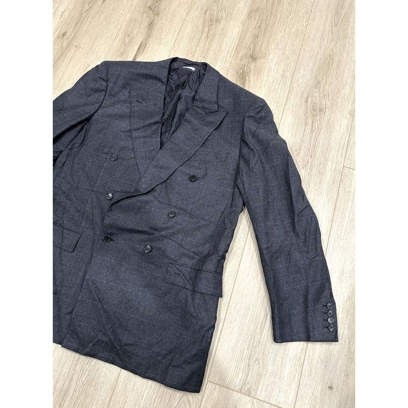 Brioni Brioni Suit Jacket Brioni Made in Italy Blue Grey Plaid Multicolor 43 Regular Men Jacket Blazer Barney's New York့် Size 46R - 2 Thumbnail
