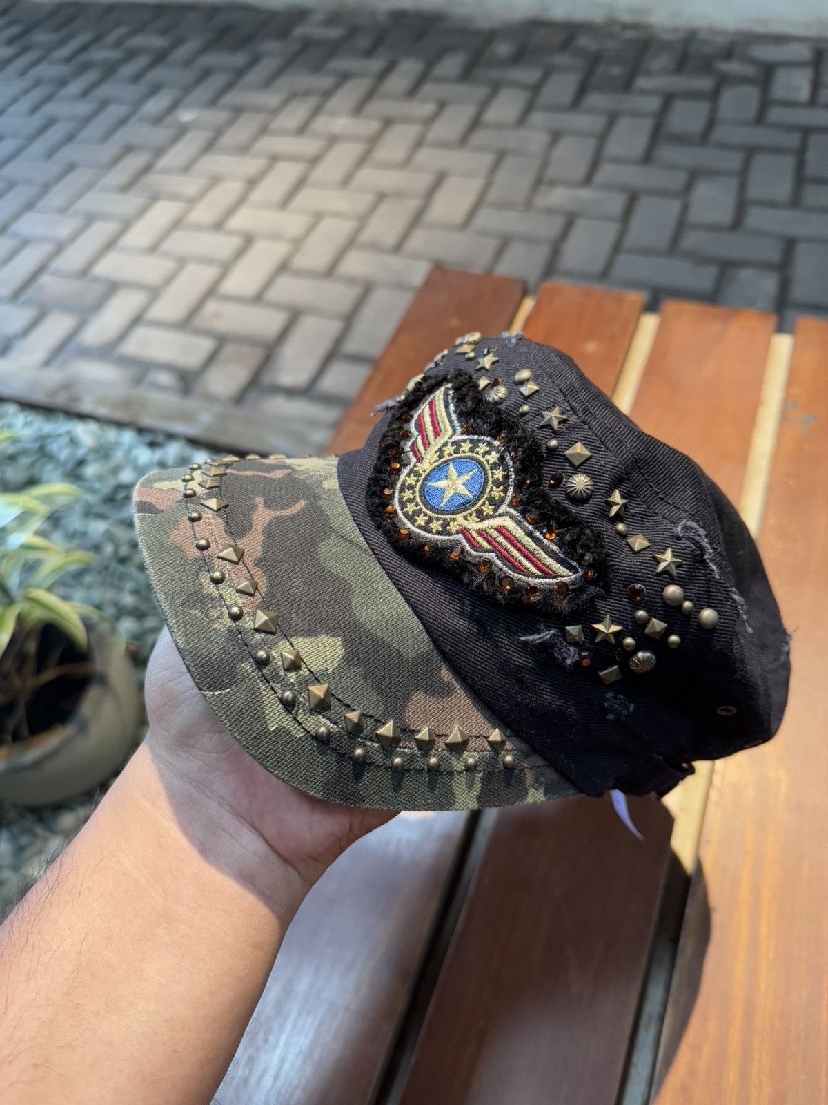 If Six Was Nine × Japanese Brand × Le Grande Bleu (L.G.B.) Japanese Studded Army Cadet Hats Size ONE SIZE - 2 Thumbnail