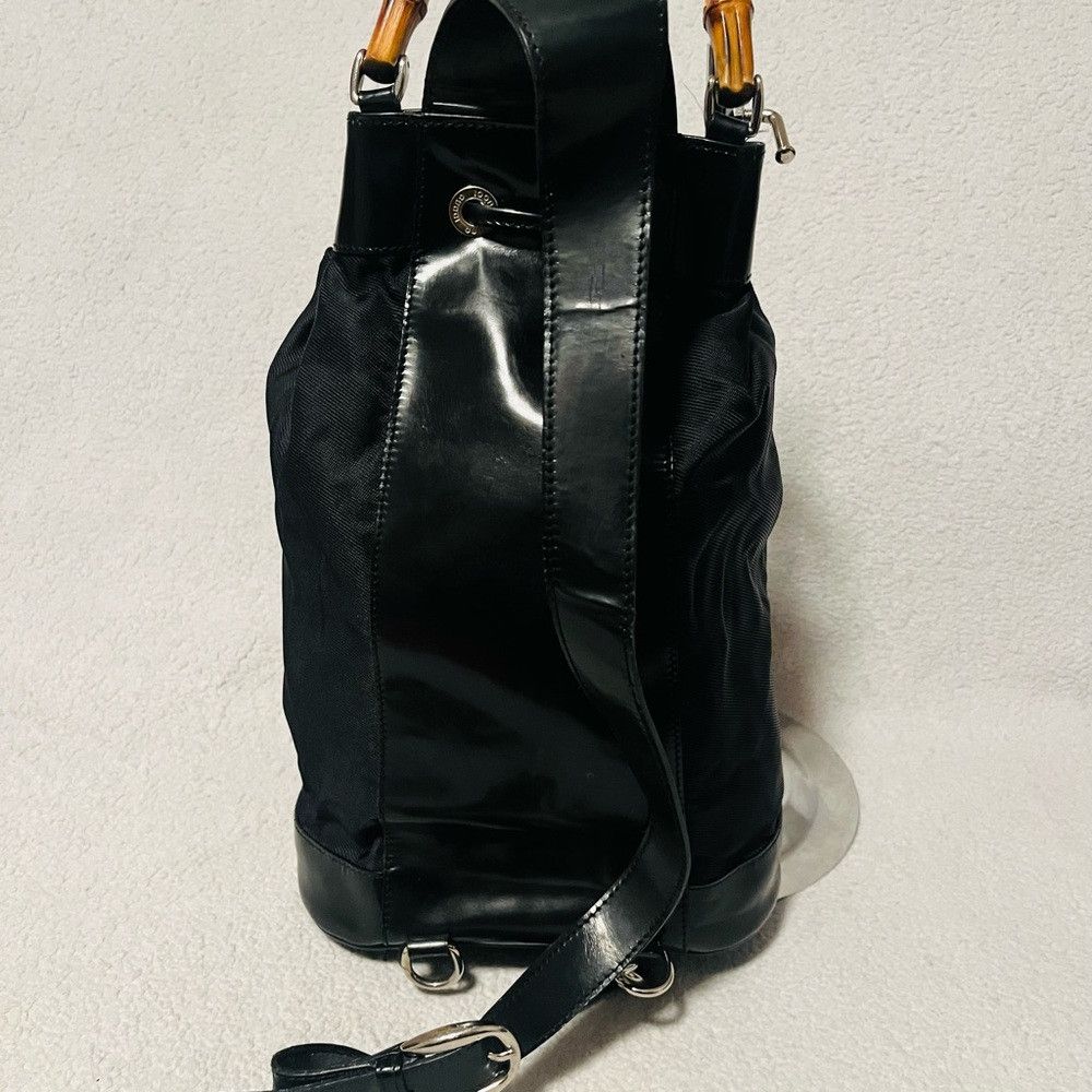 Gucci Gucci Nylon/Patented Leather Black Bucket/Sling Bag Size ONE SIZE - 3 Thumbnail