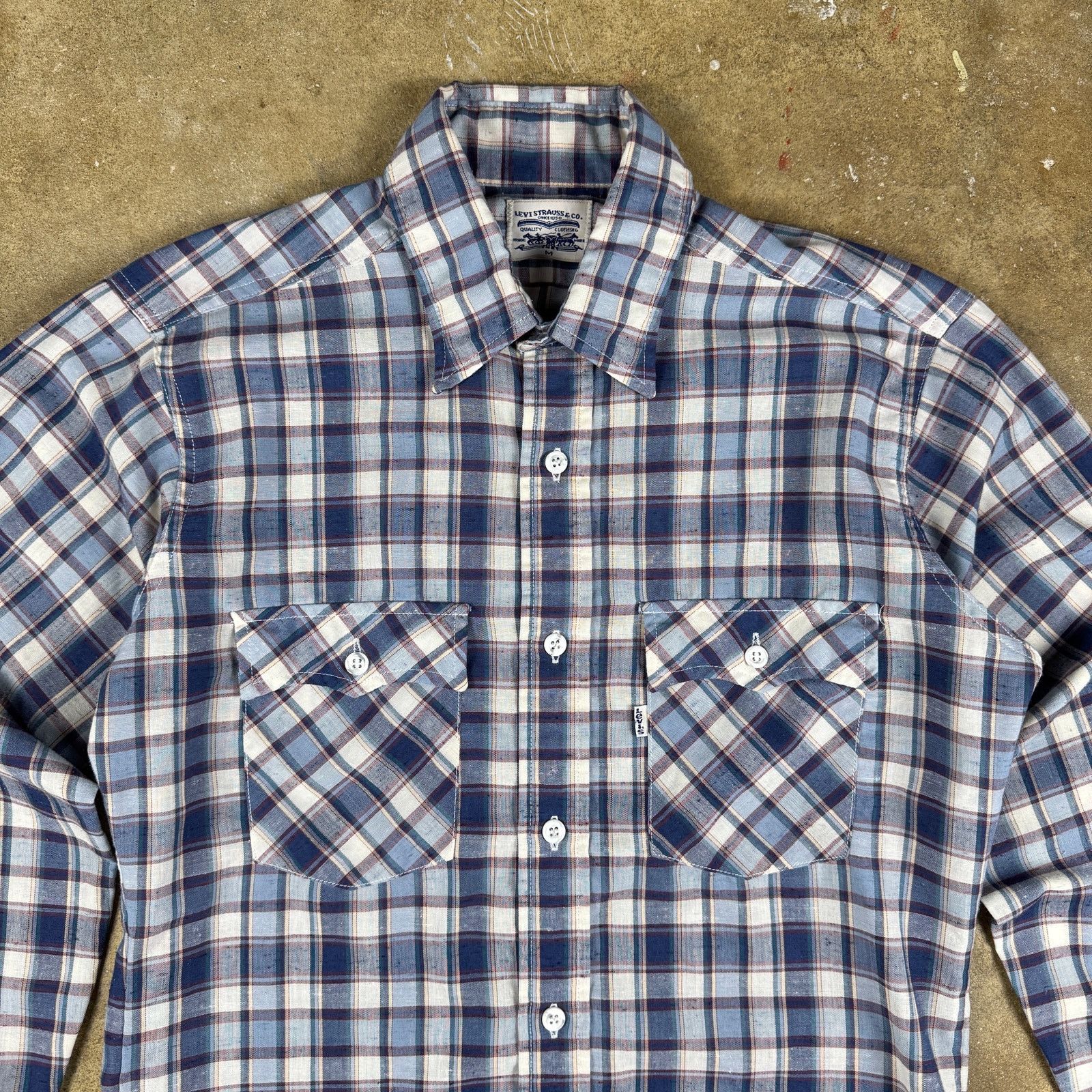 Levi's Vintage 70s Levi’s White Tab Plaid Shirt Men’s Medium USA Size US M / EU 48-50 / 2 - 2 Thumbnail
