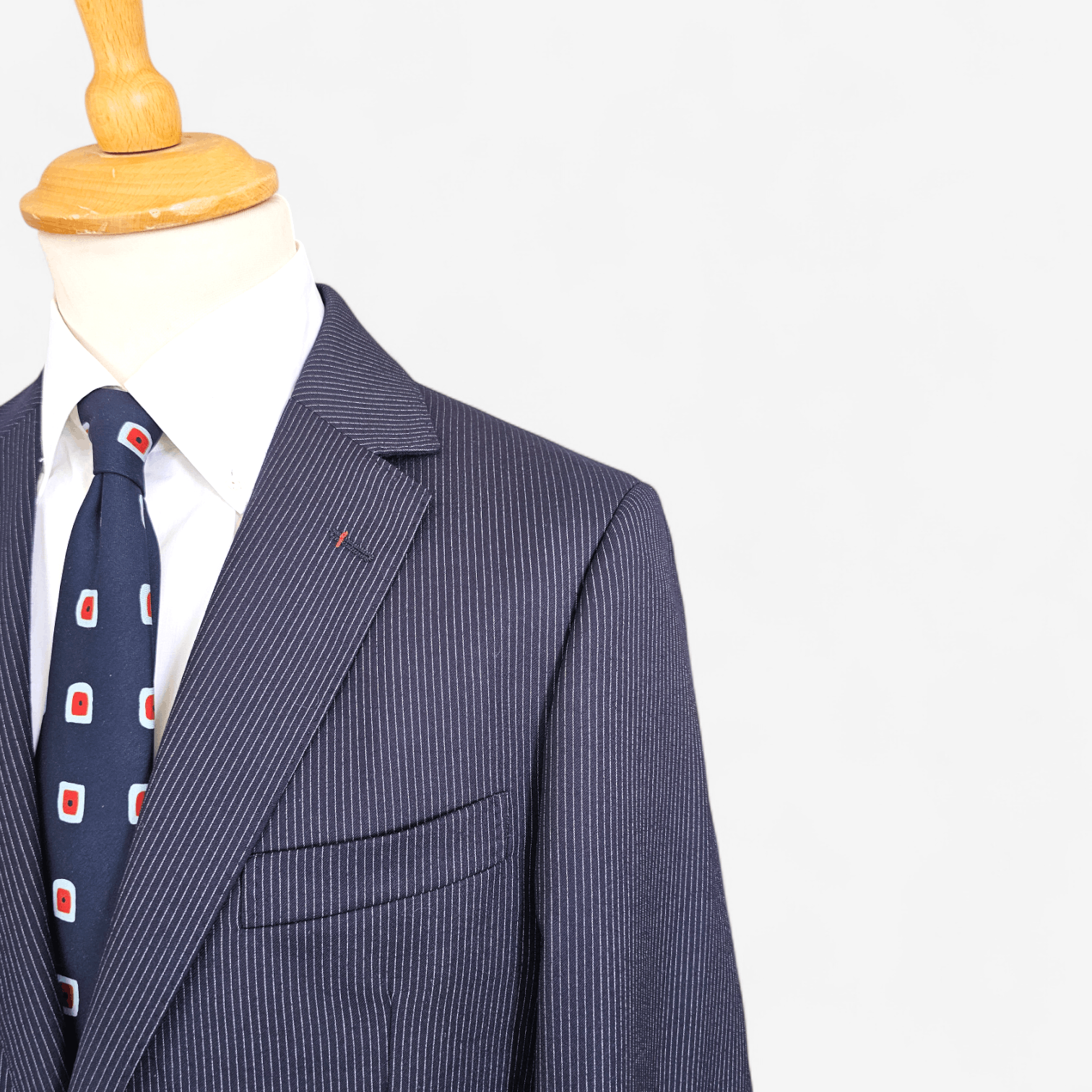 Fay NWT Fay Pinstripe Wool Blazer Unlined Size 50 Navy Size 40R - 2 Thumbnail