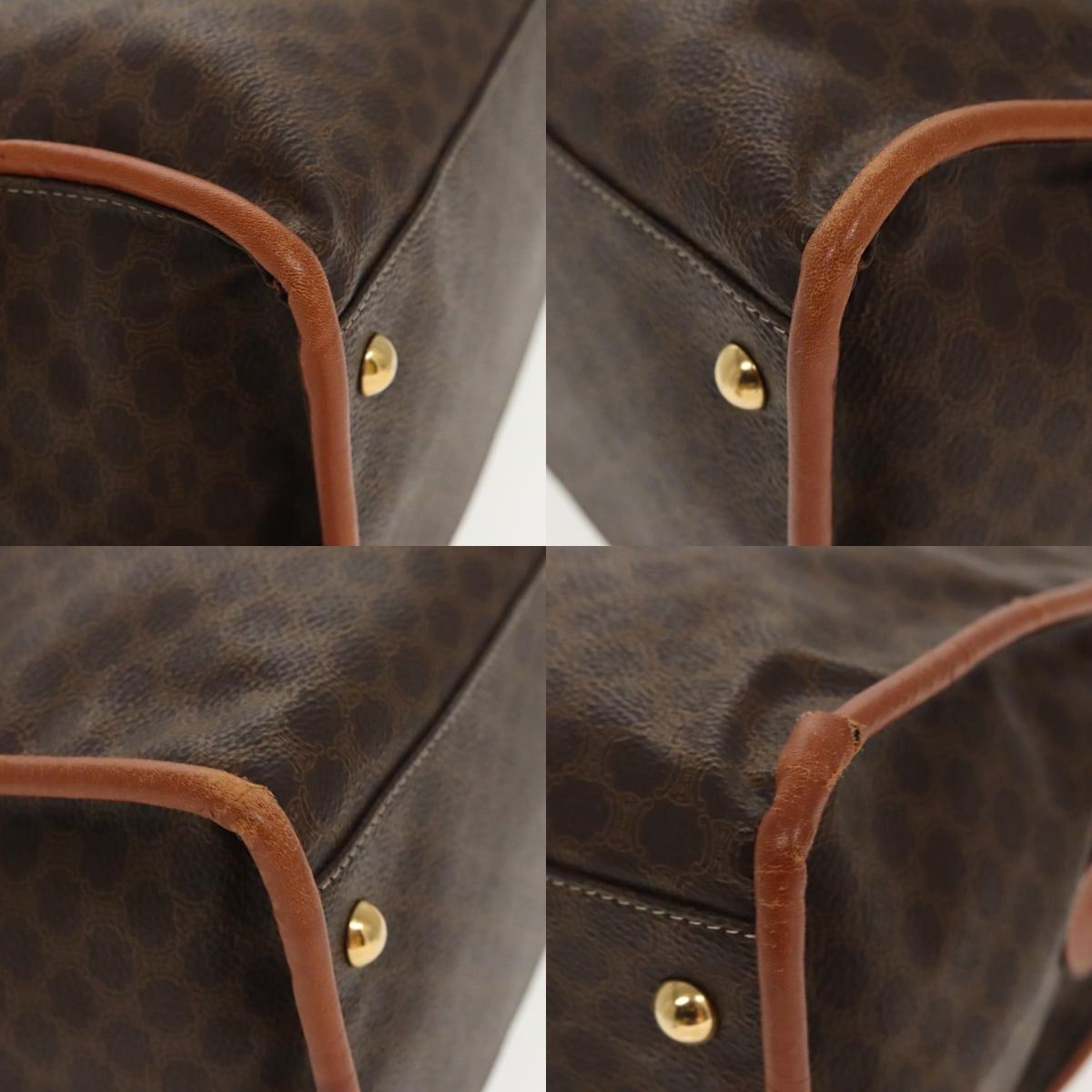 Celine CELINE Macadam Canvas Tote Bag Pvc Leather Brown Gold Size ONE SIZE - 10 Thumbnail