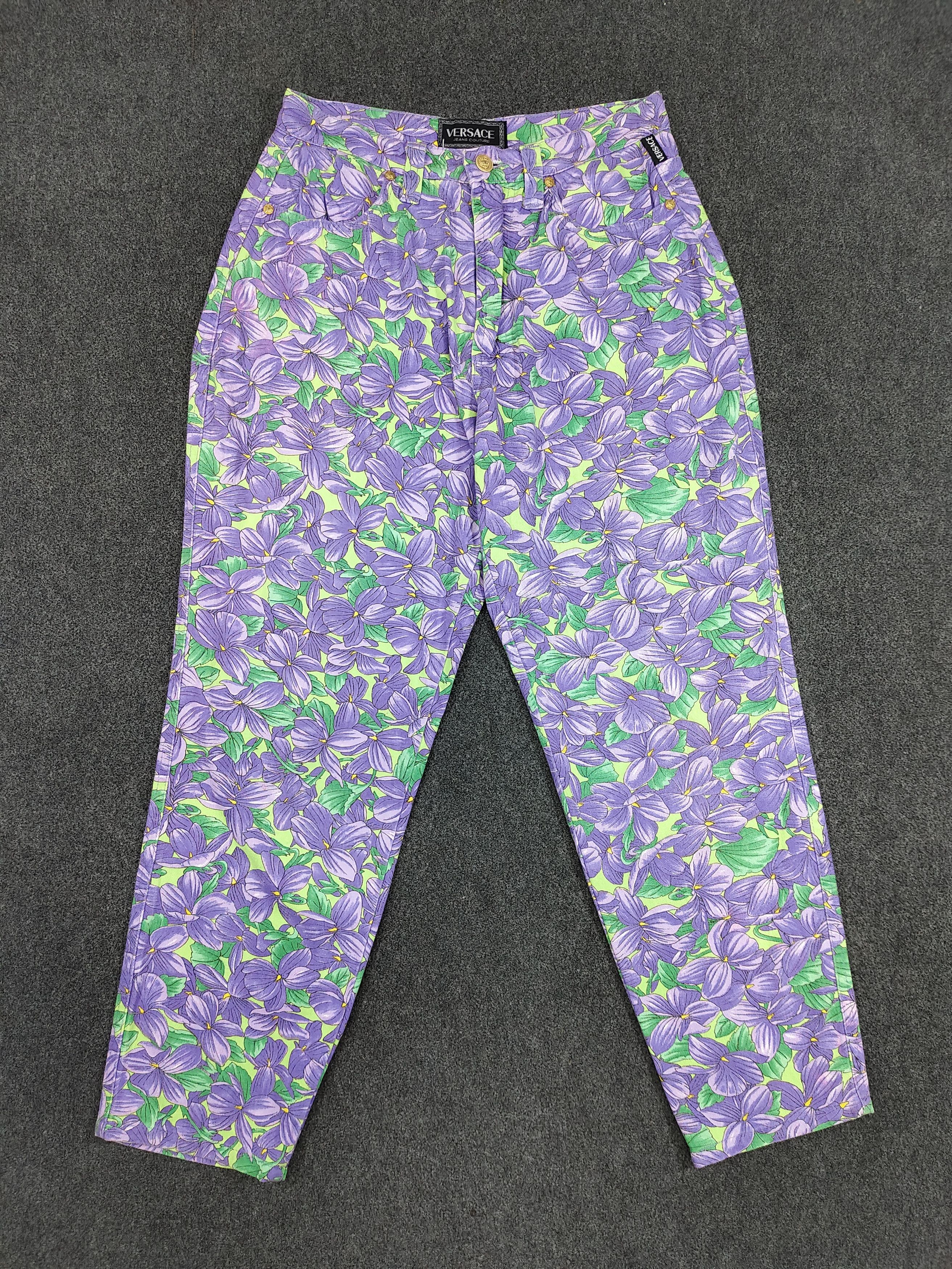 Versace Jeans Couture 90s Versace JC- Archive AOP Florals Print Classic Cut Jeans Size 30" / US 8 / IT 44 - 1 Thumbnail