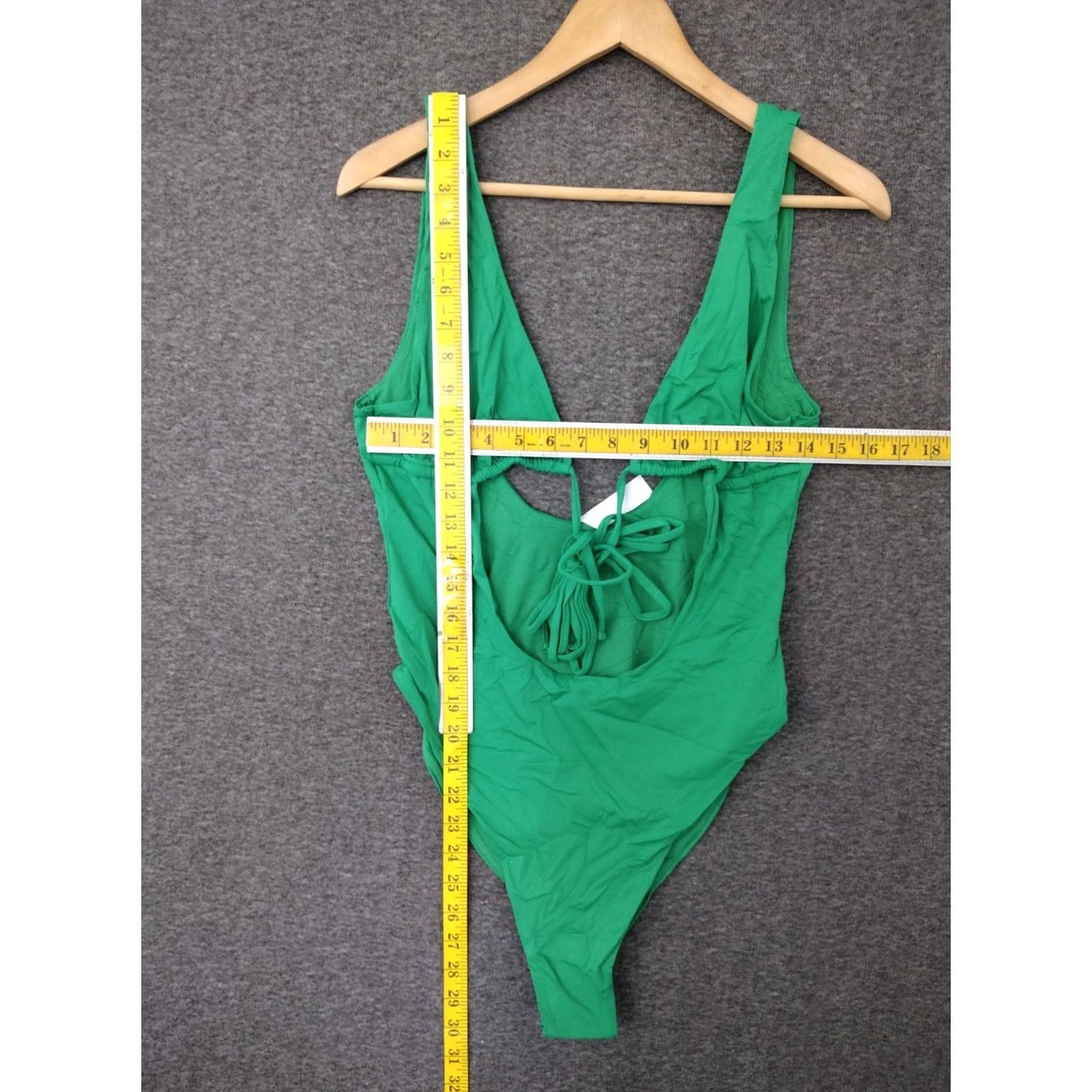 Triangl Toluca Swim One Piece Green L Women's Triangle Waist Wrap Open Tummy Size ONE SIZE - 4 Thumbnail