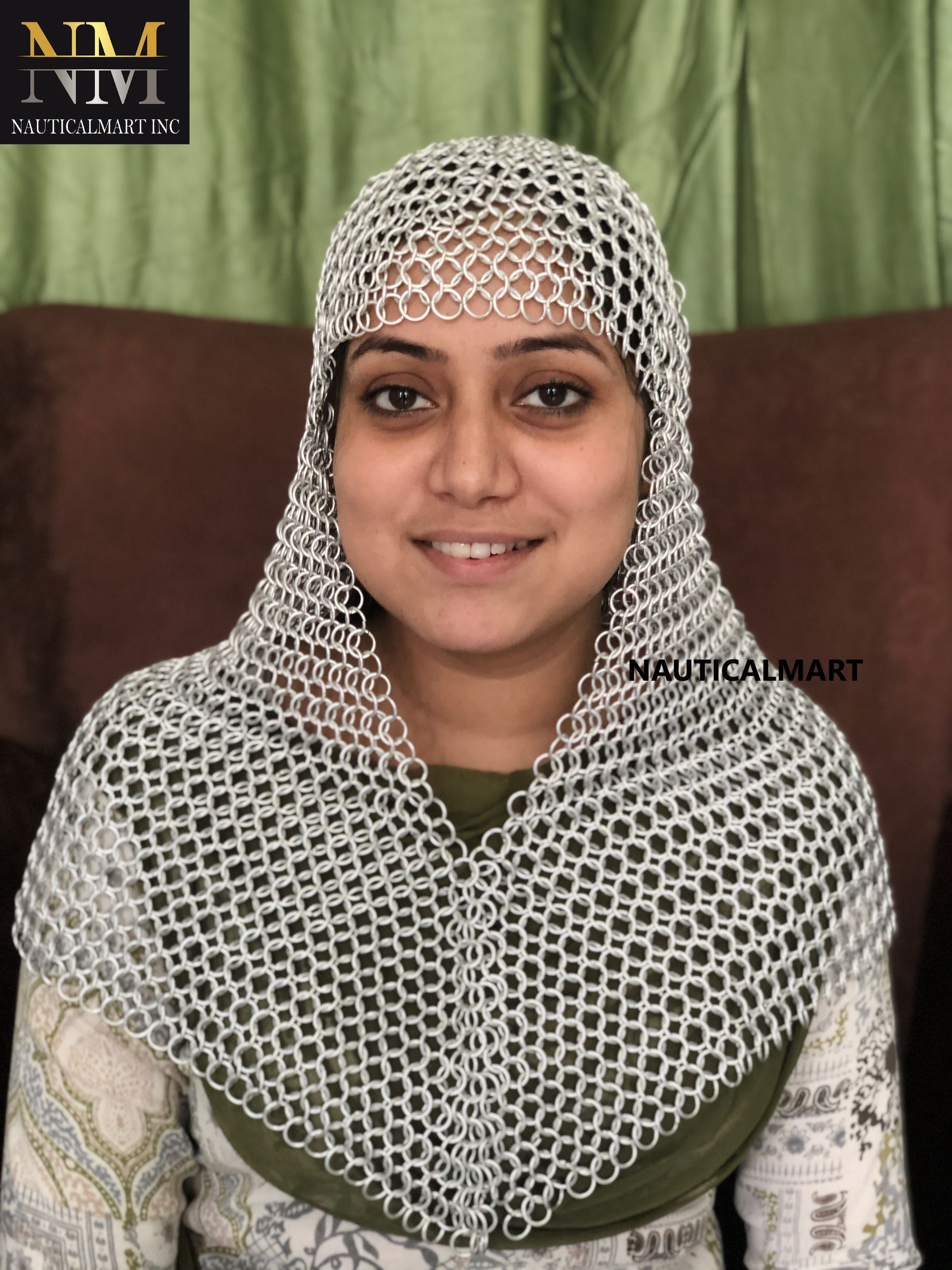 Other Medieval Women Aluminium Chain Mail Hood Size ONE SIZE - 1 Thumbnail
