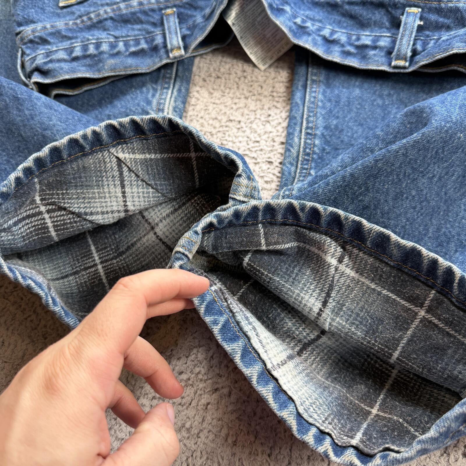 Carhartt Vintage Carhartt Flannel Lined Blue Denim Jeans 42x30 Size US 42 / EU 58 - 7 Thumbnail