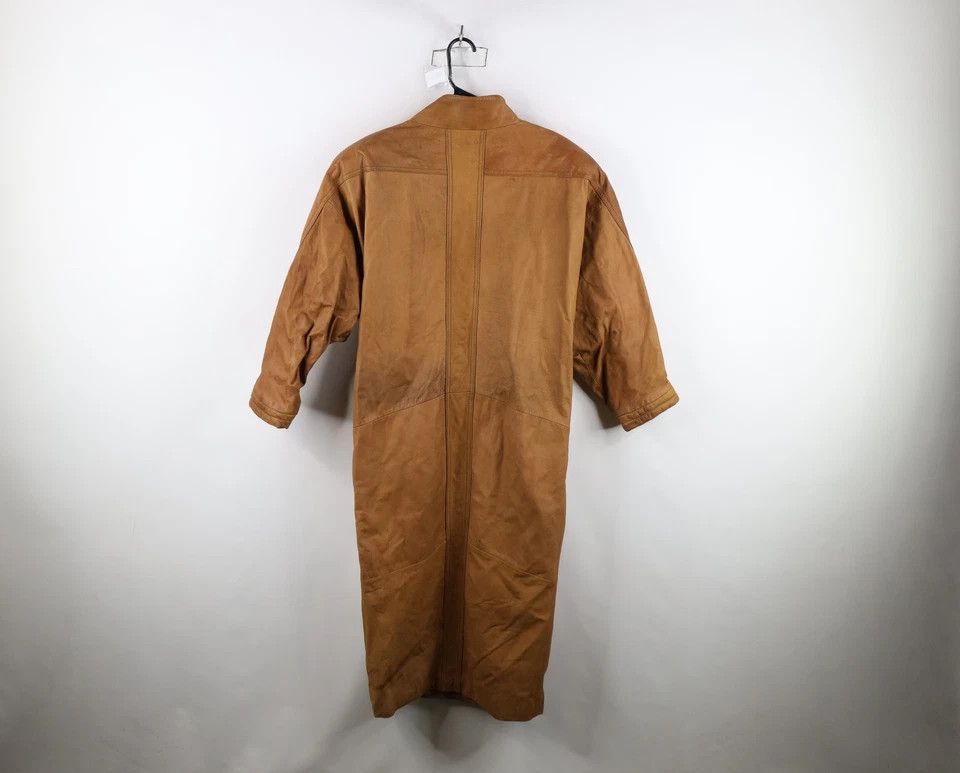 Express Vintage 90s Express Full Length Leather Jacket Coat Brown Size L / US 10 / IT 46 - 14 Thumbnail