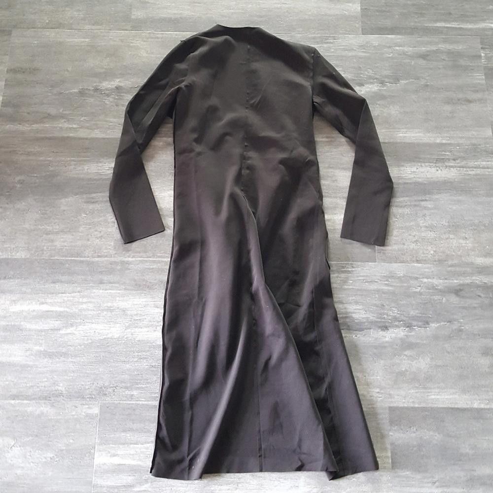 Designer Black Pocket Detailed Long Dressy Duster Size M / US 6-8 / IT 42-44 - 2 Thumbnail