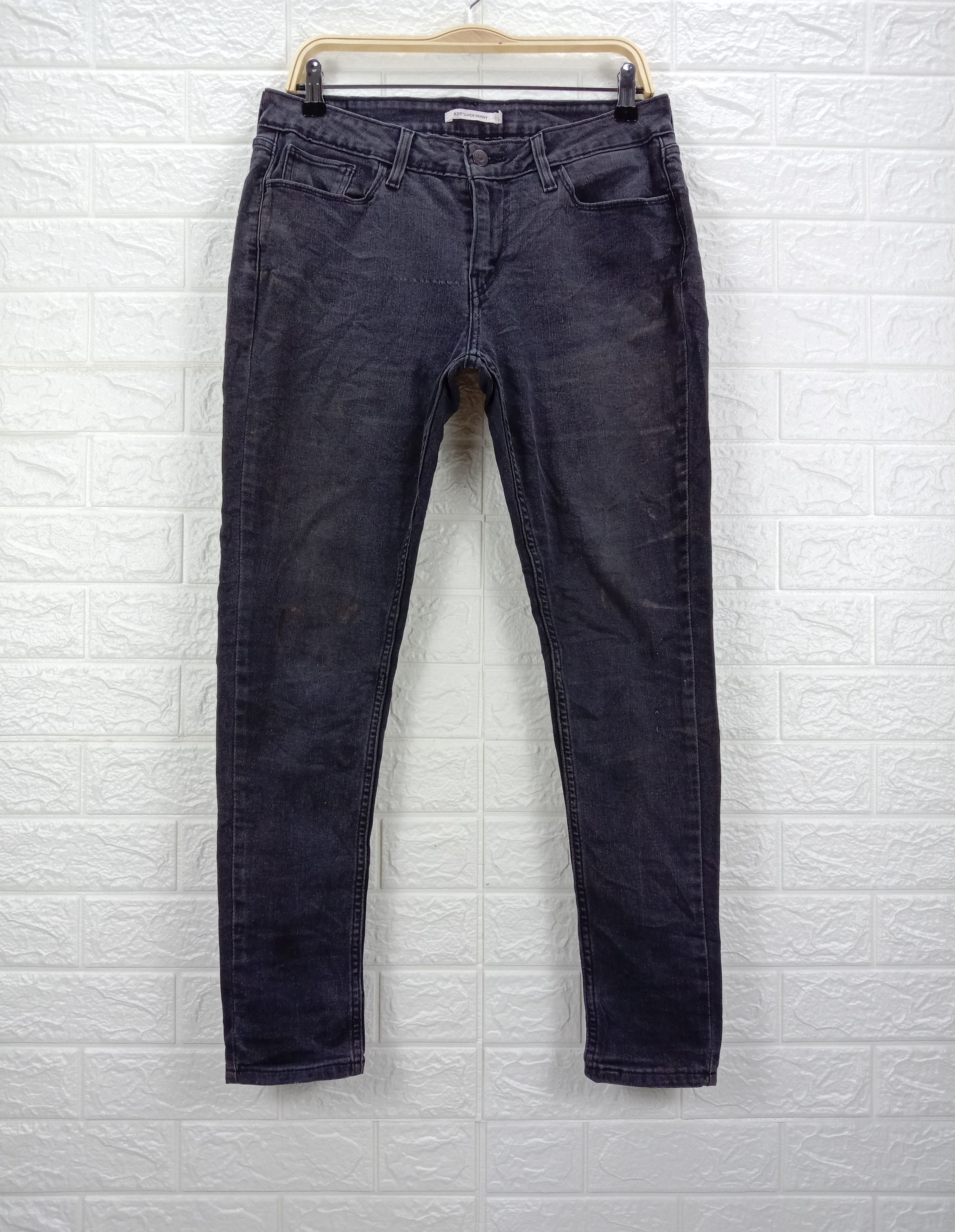 image of Levis x Levis Vintage Clothing Vintage Levi's 535 Faded Black Jeans Super Skinny Denim, Women's (Si