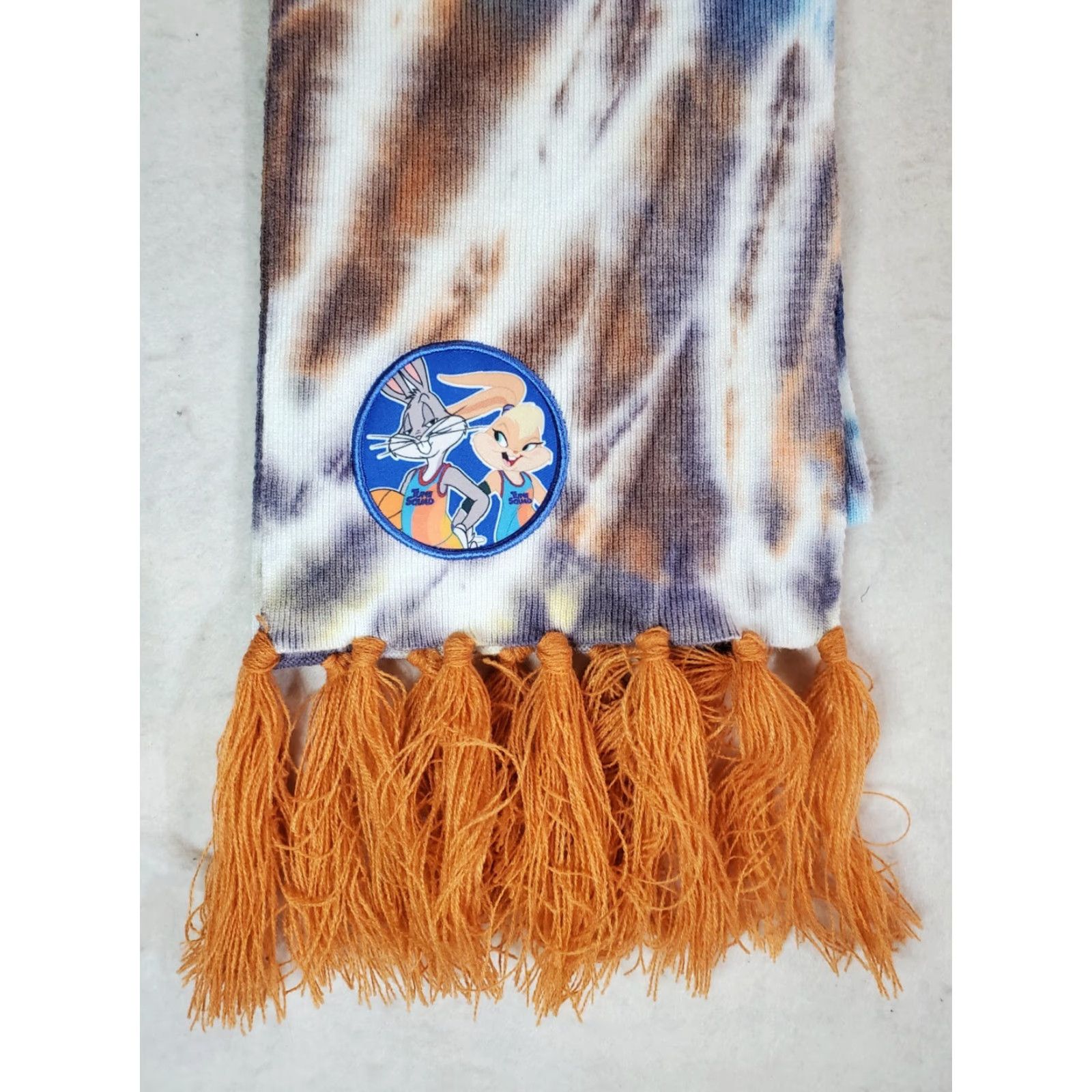 Logo 7 VINTAGE? No, not vintage. The item is NWT Space Jam A New Legacy SCARF - Tie Dye with Fringe & Embroidered Logo Size ONE SIZE - 5 Thumbnail