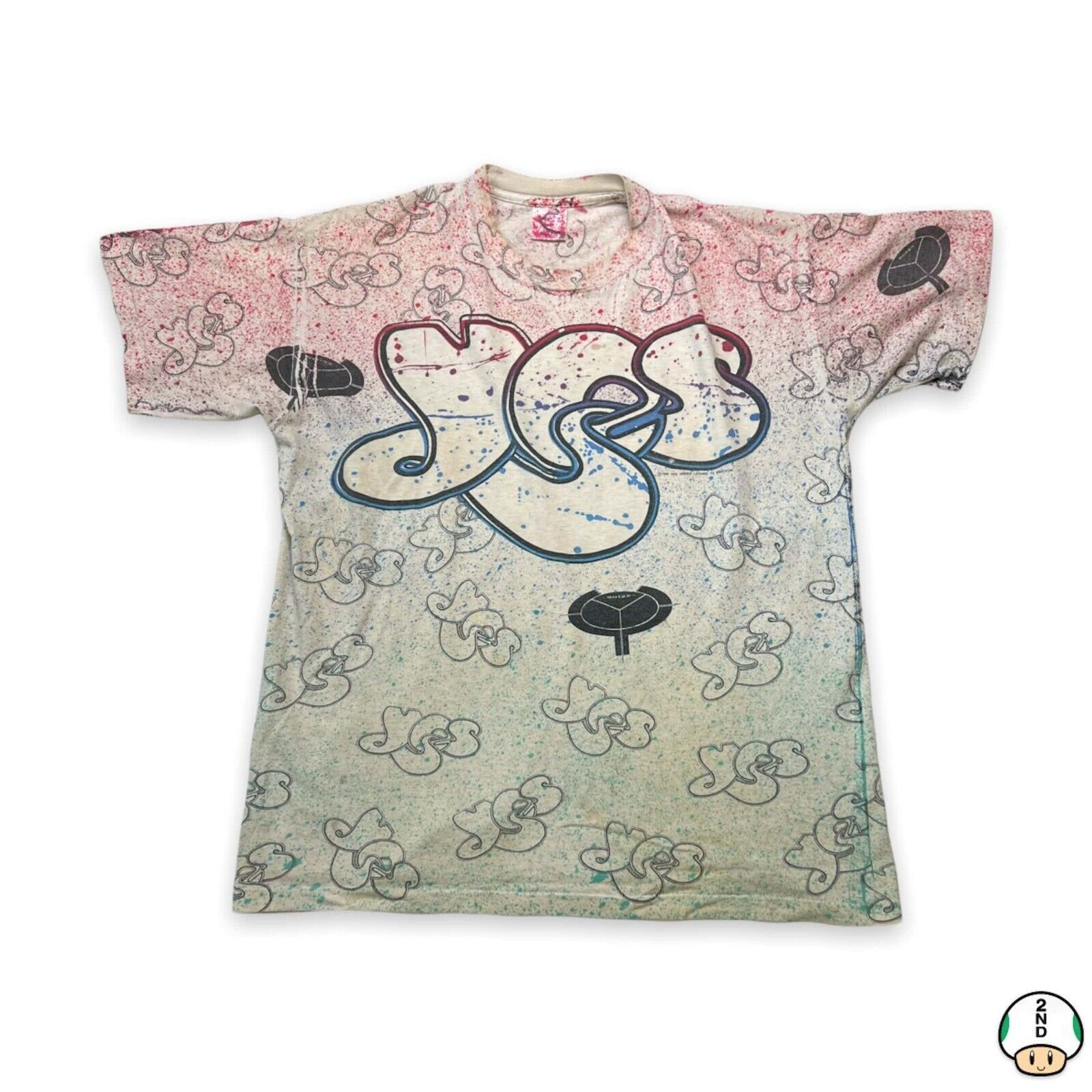 Band Tees Vintage 1991 Brockum Yes T Shirt AOP Rock Band Graphic Tee Size US L / EU 52-54 / 3 - 1 Thumbnail