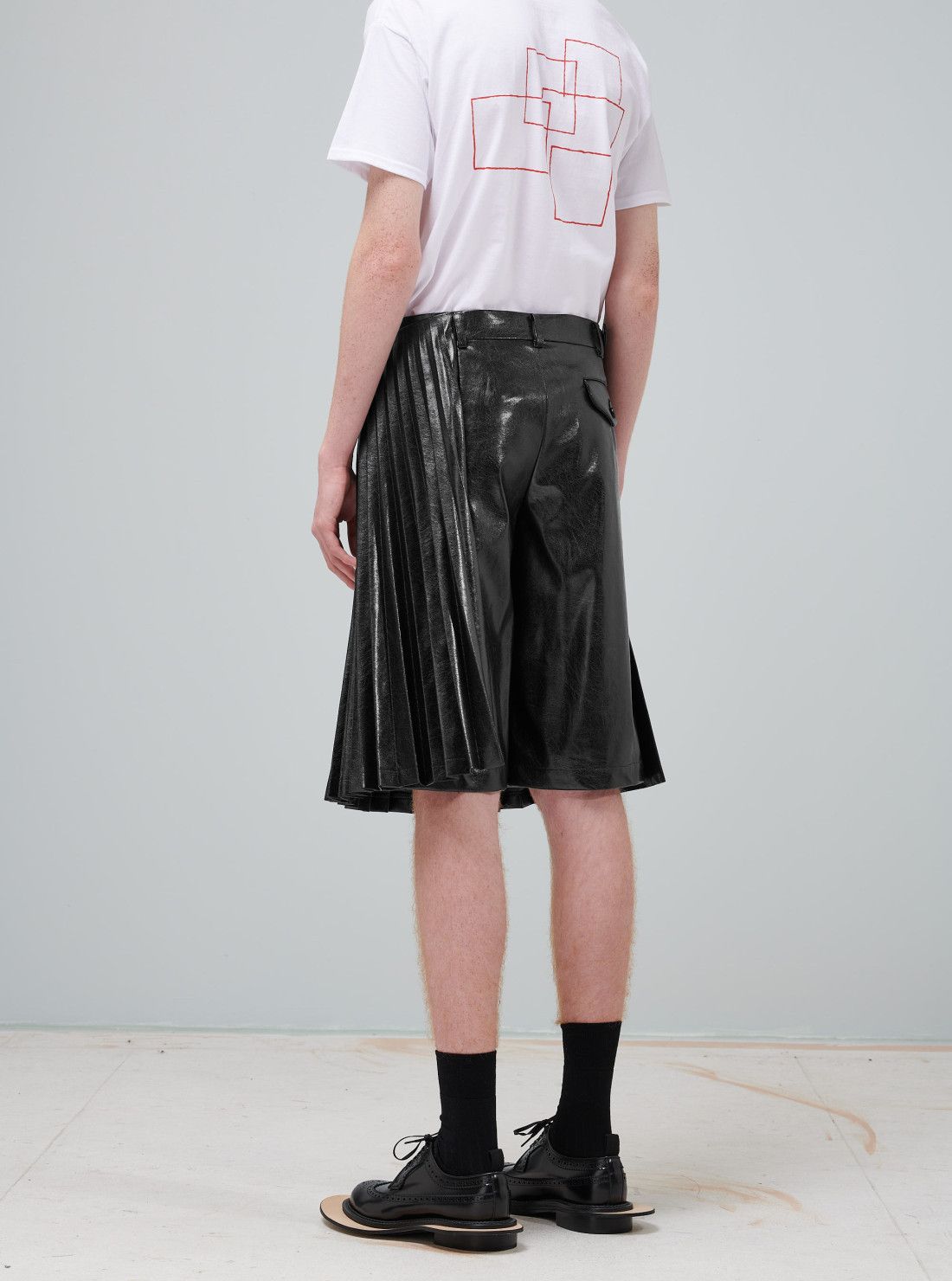 Comme des Garcons Homme Plus COMME des GARCONS Homme - Leather Wrap Pleated Short Pants Size US 30 / EU 46 - 8 Thumbnail