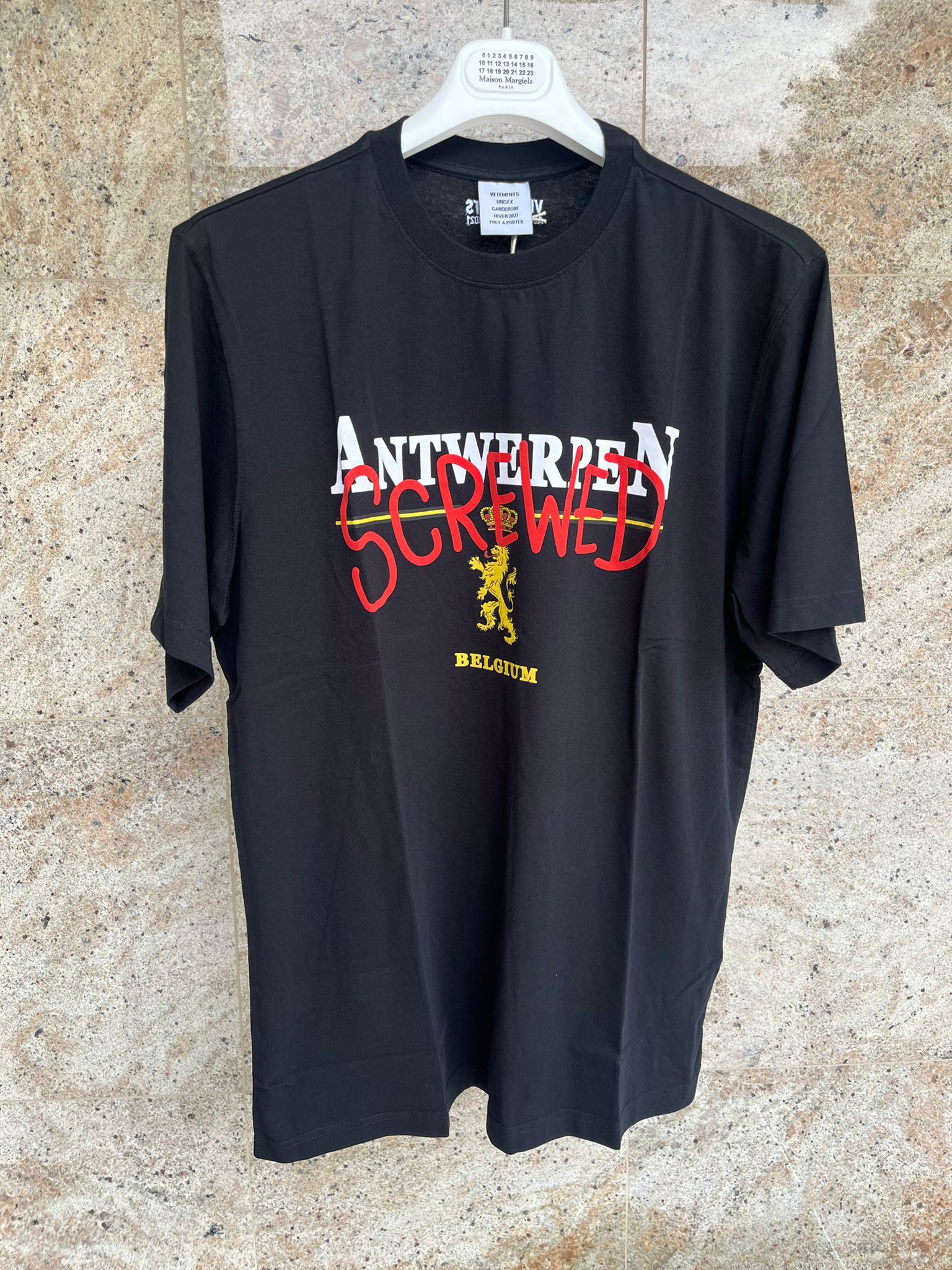 Pre-owned Vetements Antwerp Screwed Logo T-shirt Ss In Black