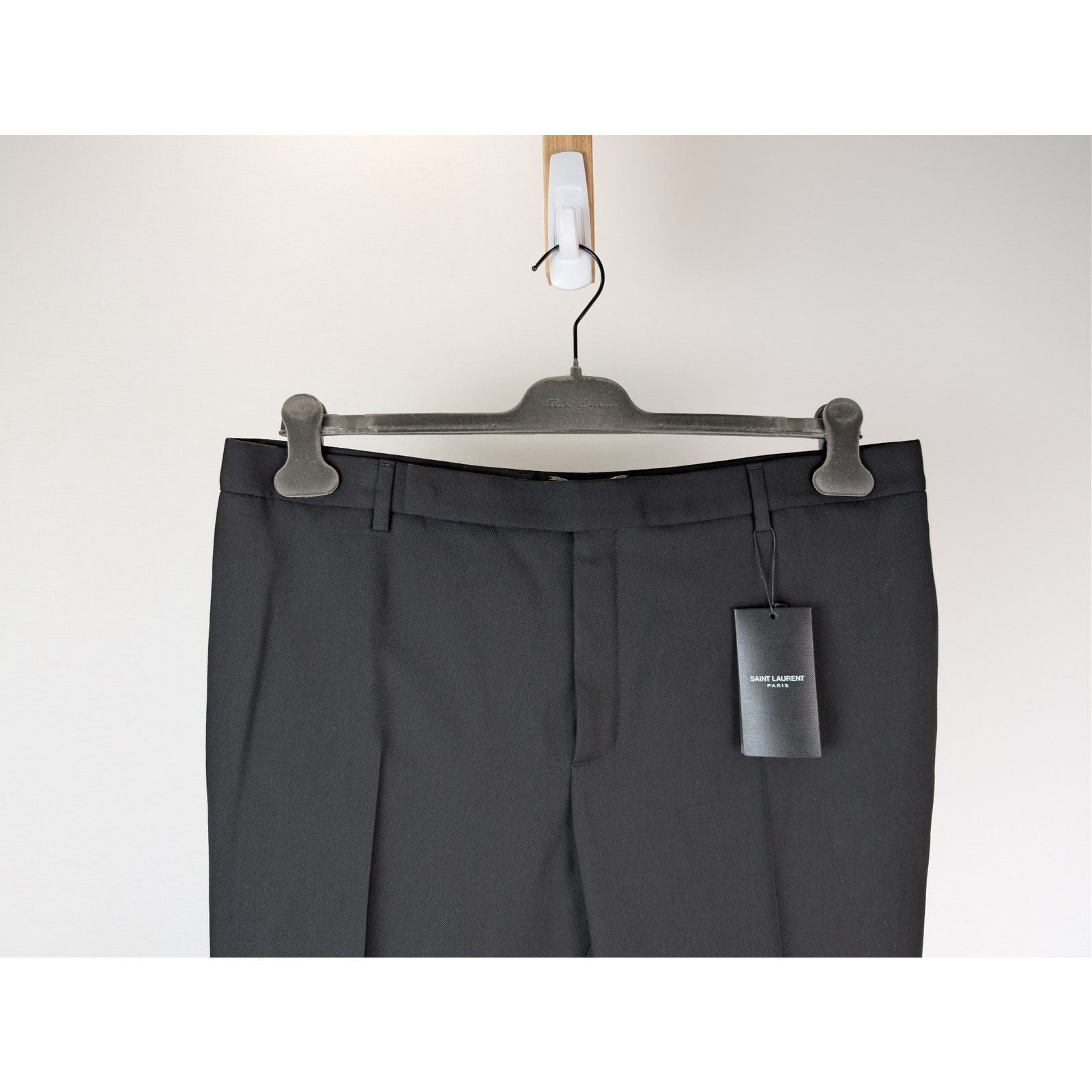 Saint Laurent Paris o1rshd1 Gabardine Fine De Laine Pantalon Casual Pants Noir Size US 38 / EU 54 - 2 Thumbnail