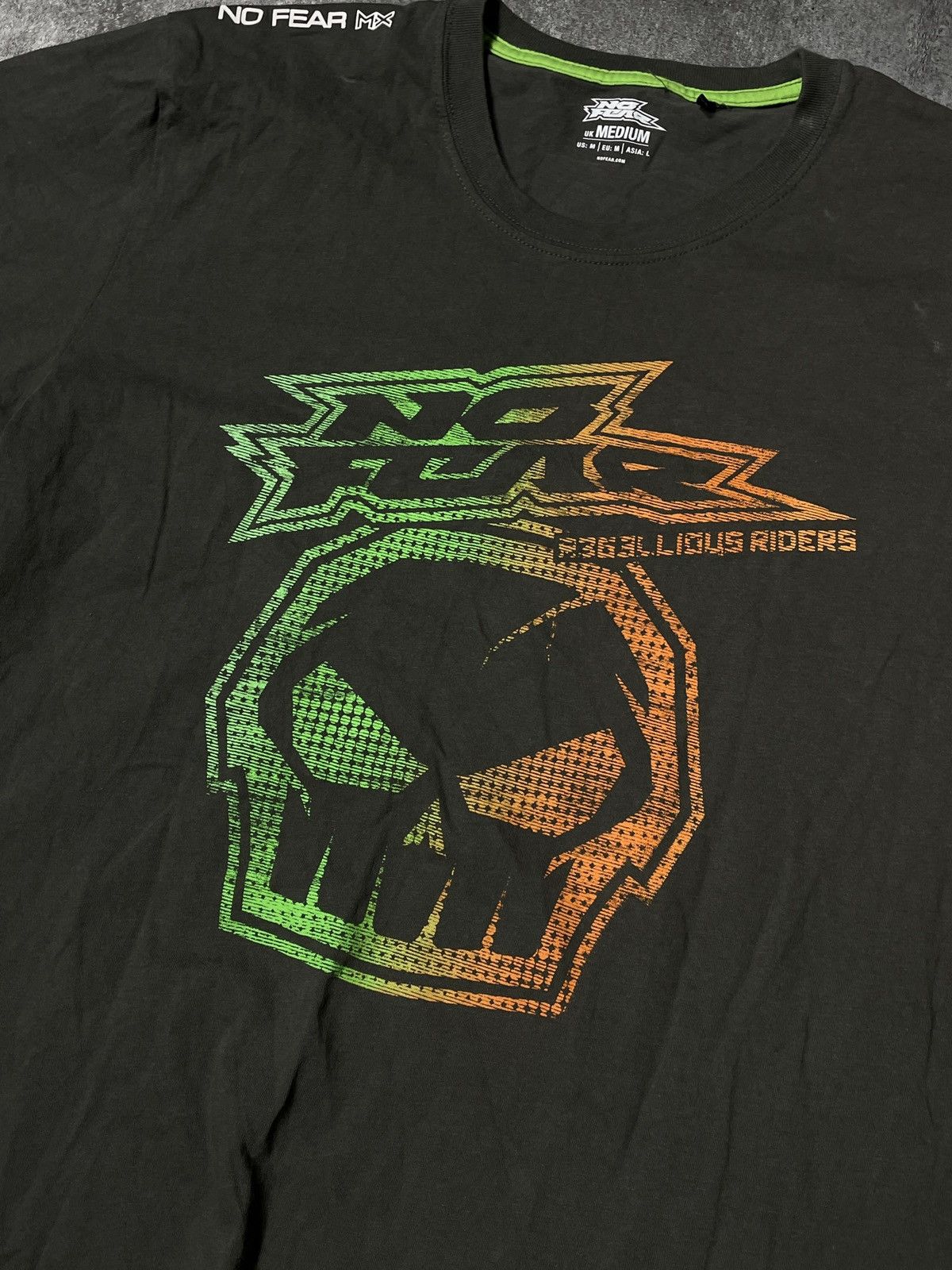 No Fear 🔥RARE🔥No Fear Tee Spellout Skull Vintage Y2K Neon Hype Size US M / EU 48-50 / 2 - 2 Thumbnail