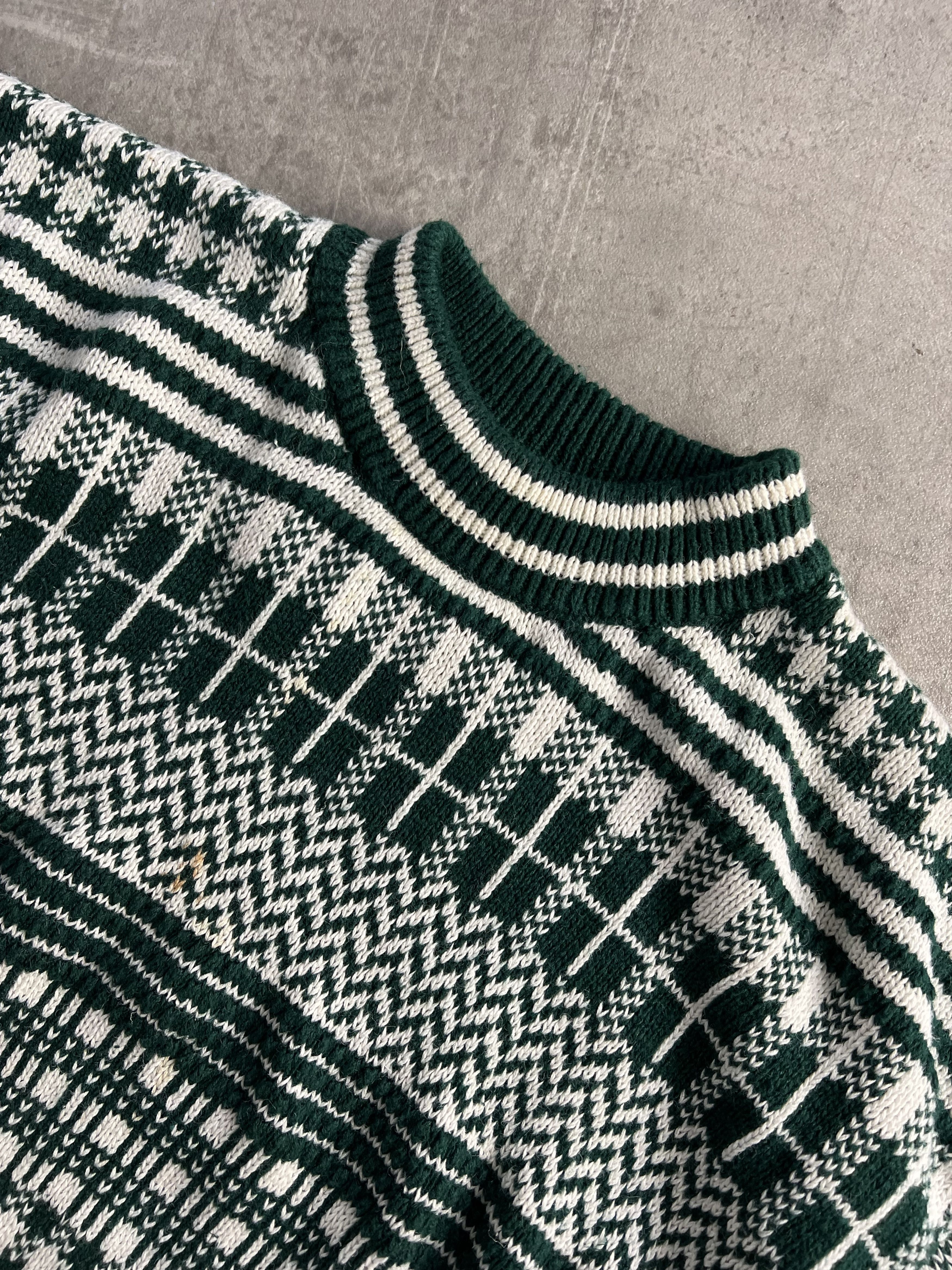 Vintage VINTAGE COSBY PATTERN KNIT WHITE GREEN MEDIUM Size US M / EU 48-50 / 2 - 2 Thumbnail