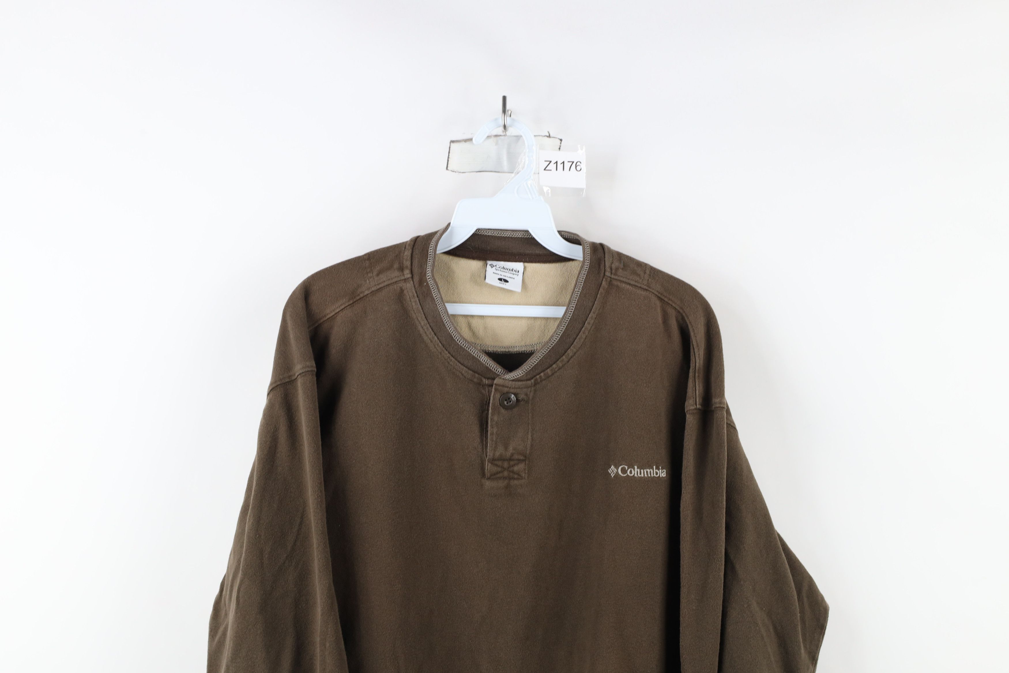 Columbia × Vintage Vintage 90s Columbia Ribbed Knit Long Sleeve Henley T-Shirt Size US L / EU 52-54 / 3 - 2 Thumbnail