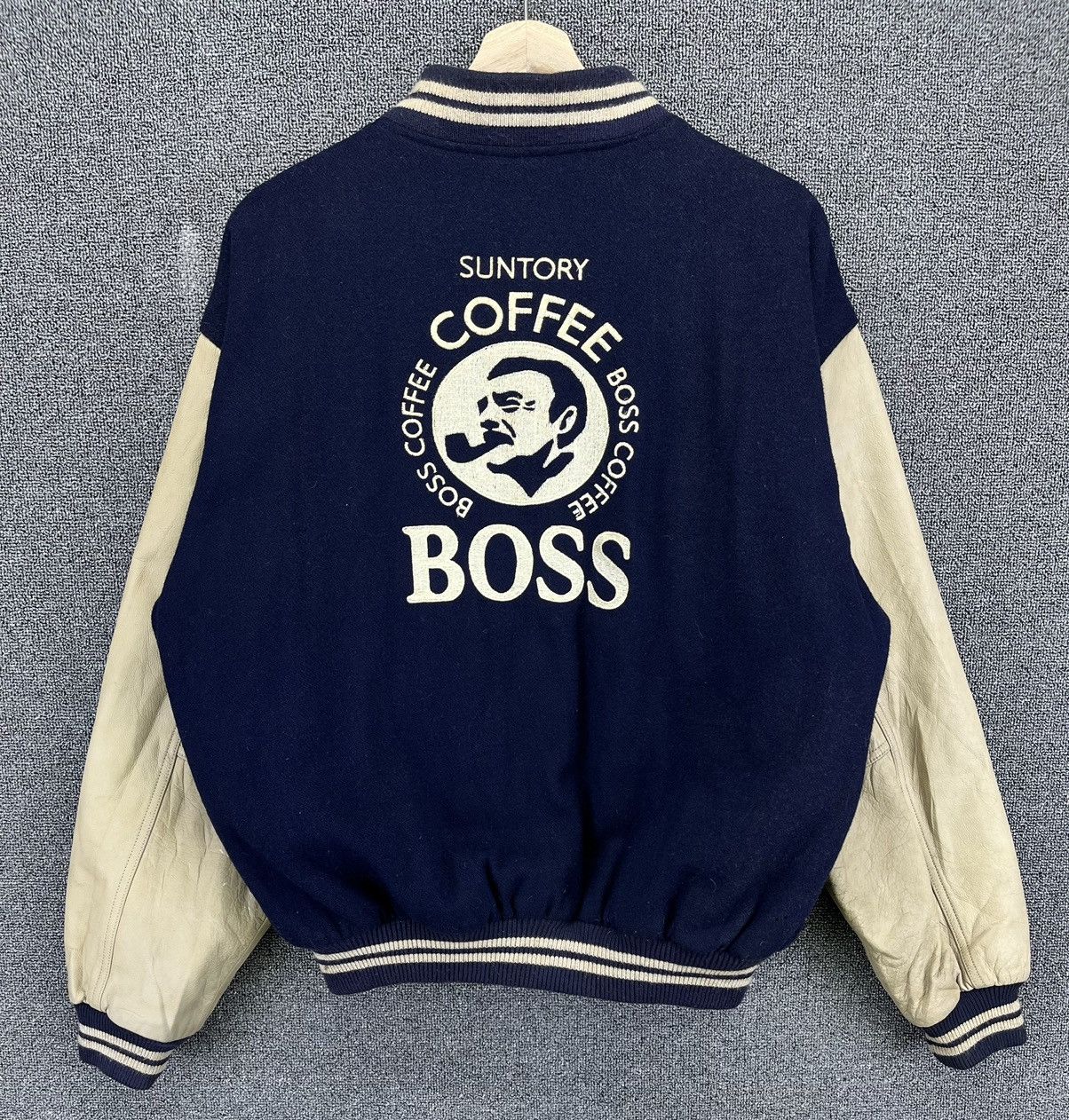 Japanese Brand Vintage Suntory Coffee Boss Varsity Leather Jacket Size US M / EU 48-50 / 2 - 1 Thumbnail