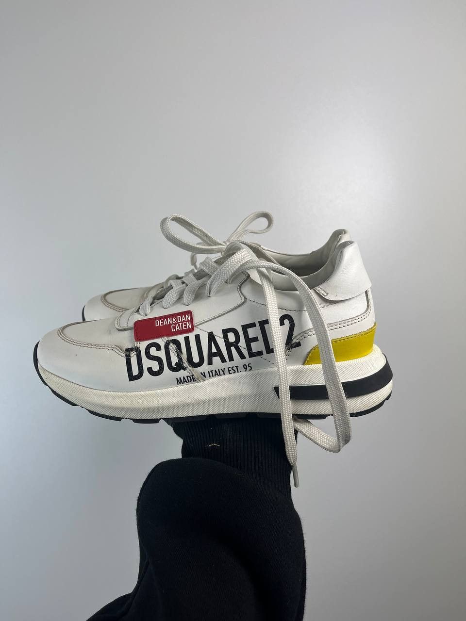 Dsquared2 Dsquared2 Dean & Dan Caten White Leather Sneakers Size 34 Size US 4 / IT 34 - 2 Thumbnail