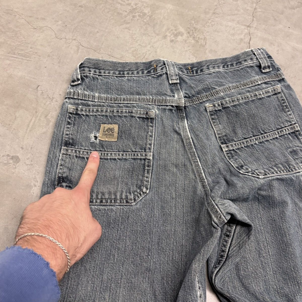 Lee Vintage 90s Lee Carpenter Jeans Baggy Skater Grunge Faded Size US 33 - 5 Thumbnail