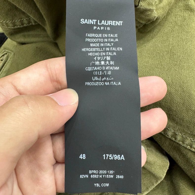 Saint Laurent Paris olive green oversized military jacket Size US L / EU 52-54 / 3 - 6 Thumbnail