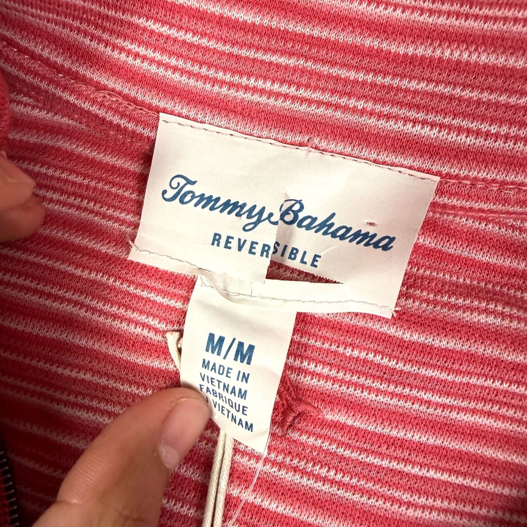 Tommy Bahama Tommy Bahama Flip Breaker 1/2 Half Zip Pullover Mens M Red Sail Reversible Sweater Size US M / EU 48-50 / 2 - 5 Thumbnail