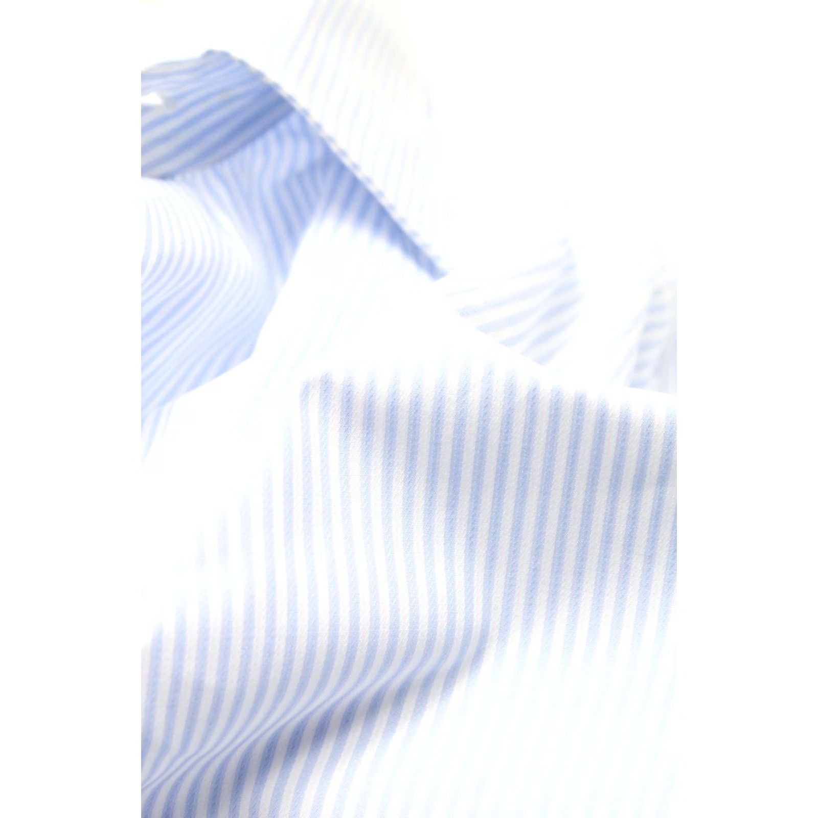 Suitsupply SUITSUPPLY Custom Made Slim Fit Formal Shirt Men's 43/17 Pinstripe Spread Neck Blue Size 46R - 6 Thumbnail