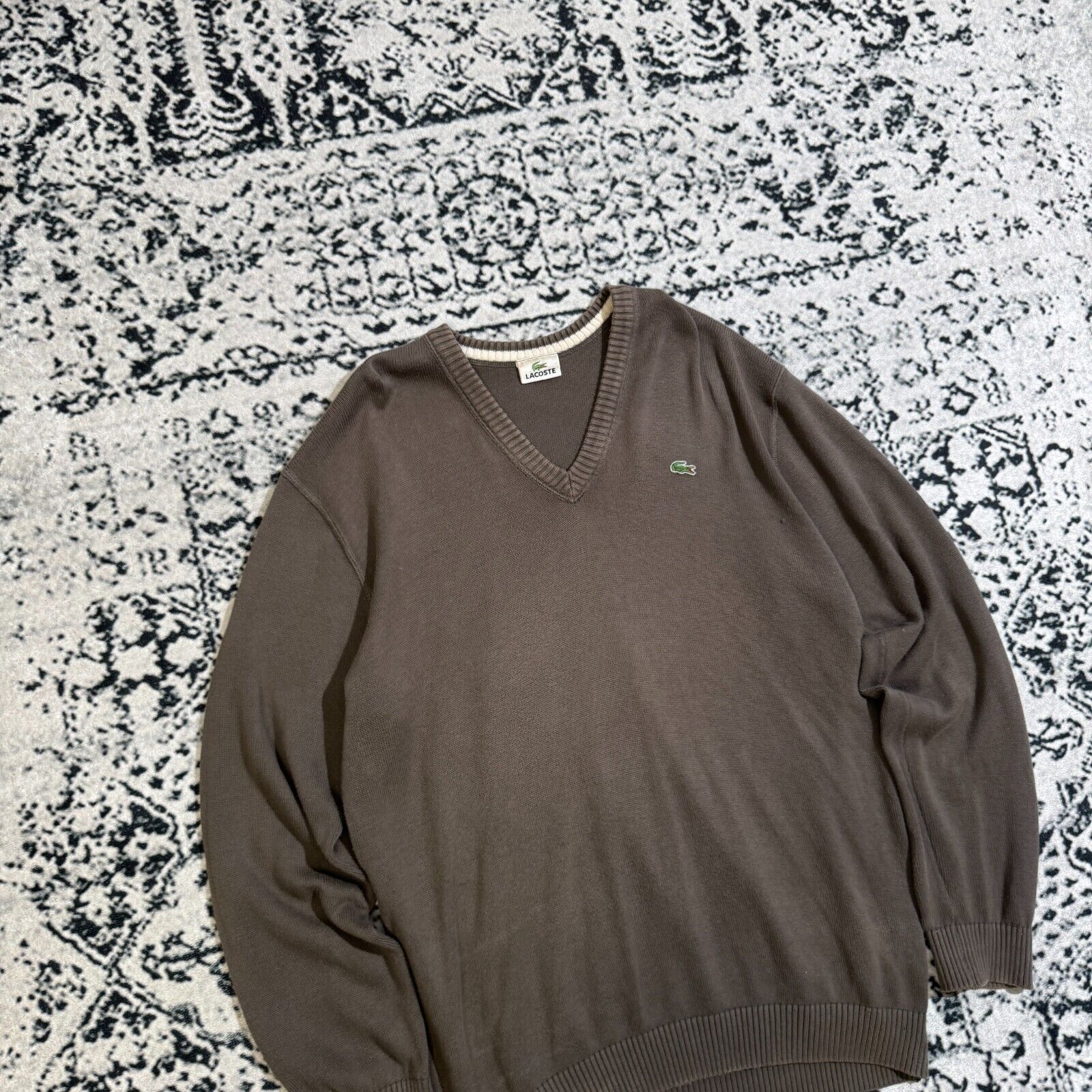 Lacoste × Vintage Vintage Lacoste Unisex Gray Cotton Sweater Size L Y2K 90s Size US L / EU 52-54 / 3 - 3 Thumbnail