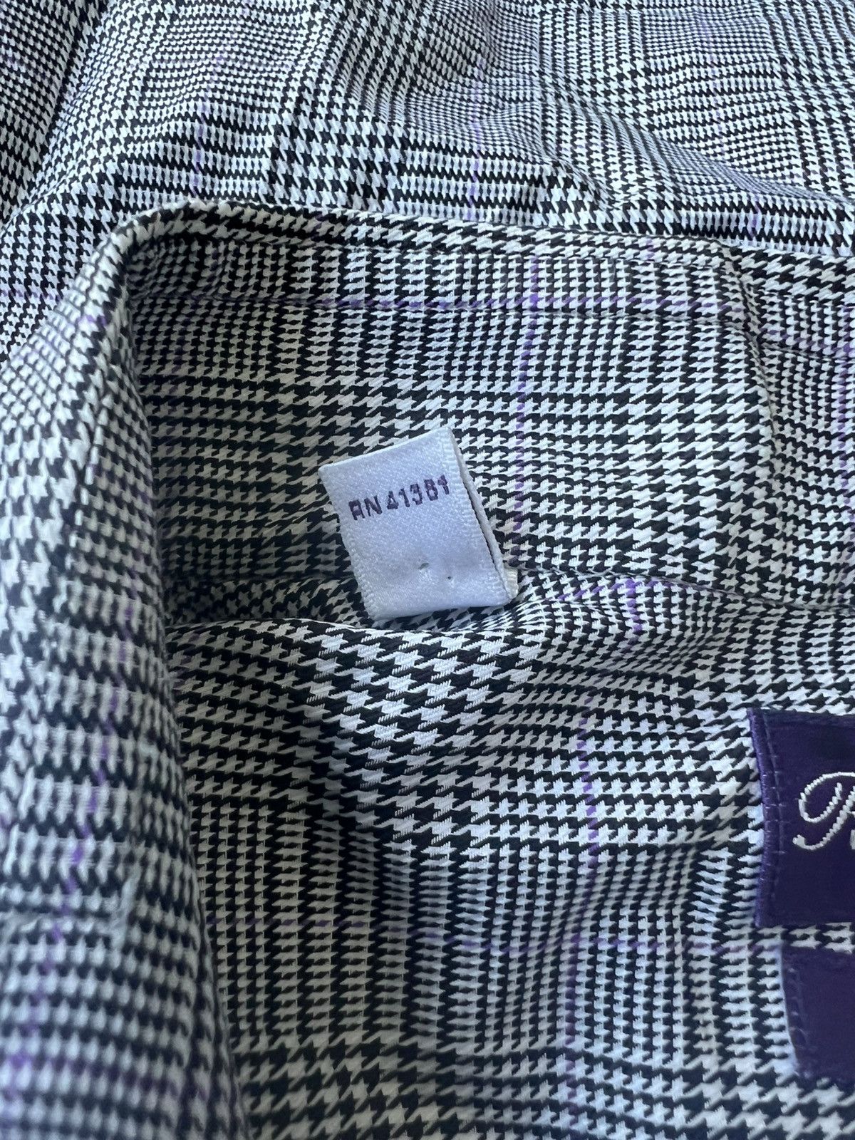Ralph Lauren Purple Label RL Purple Label 🇮🇹 Grey Glen Plaid Aston B/D Dress Shirt Size US M / EU 48-50 / 2 - 8 Thumbnail