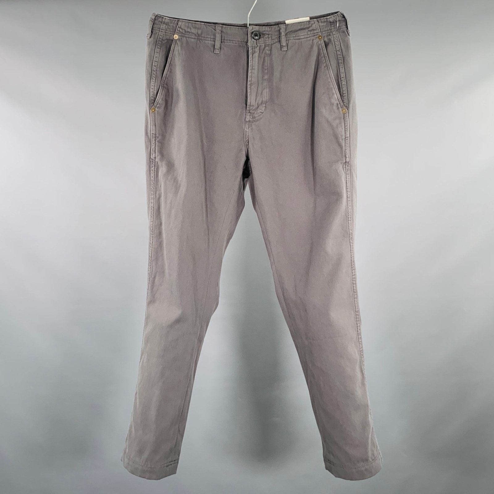 Billy Reid BILLY REID Size 29 Grey Cotton Flat Front Casual Pants Size US 29 - 1 Thumbnail