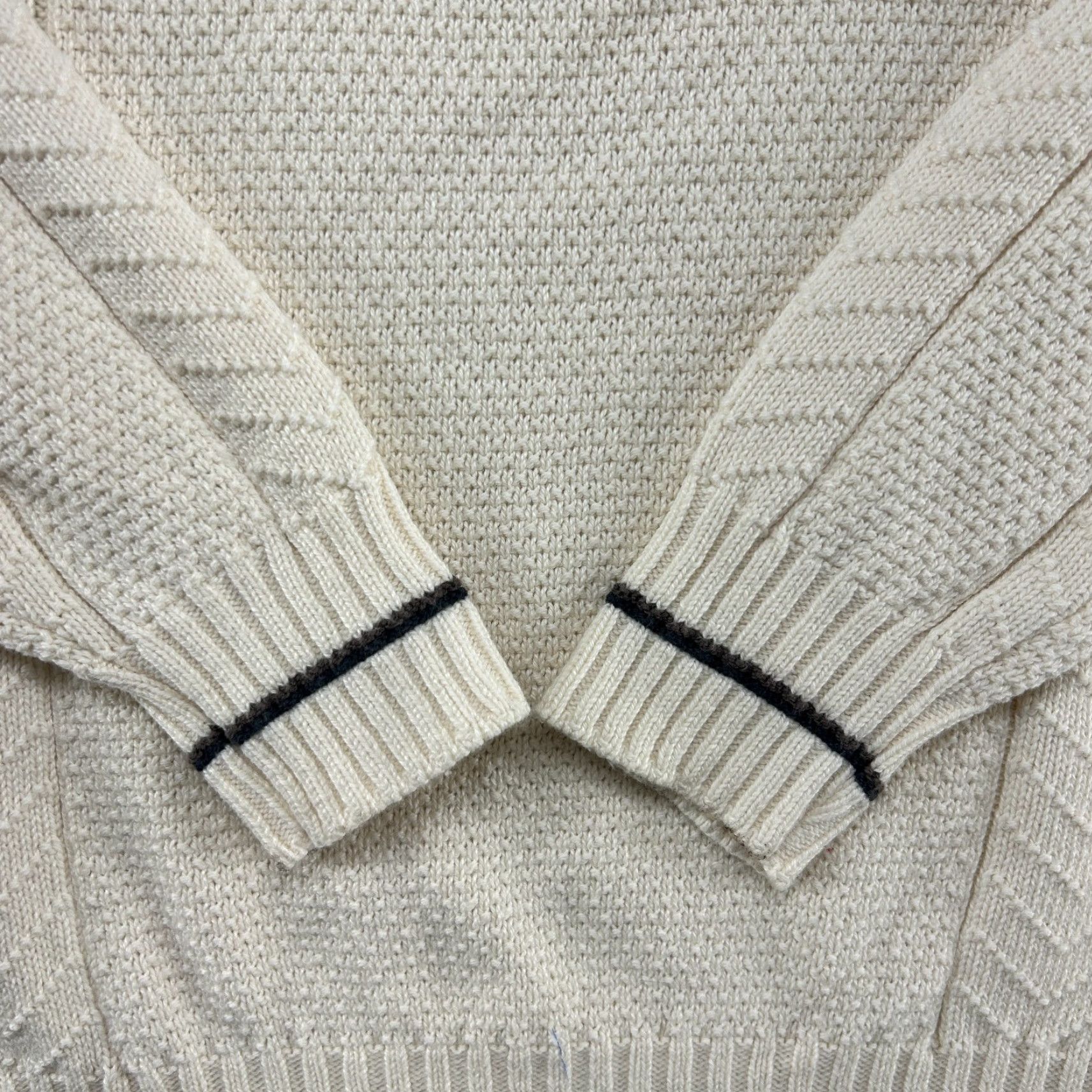 Vintage VINTAGE Shenandoah Sweater Men M Cream Pullover Embroidered Chunky Knit Golf 90s Size US M / EU 48-50 / 2 - 2 Thumbnail