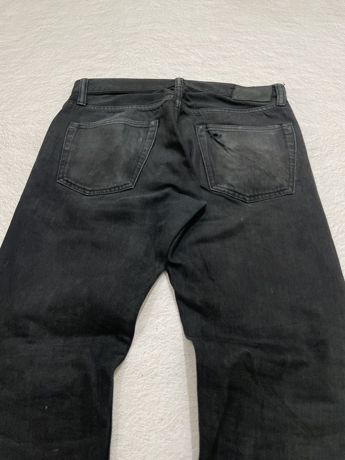 Japanese Brand Vintage 2000s Button Fly Washed Black Jeans y2k Size US 31 - 7 Thumbnail