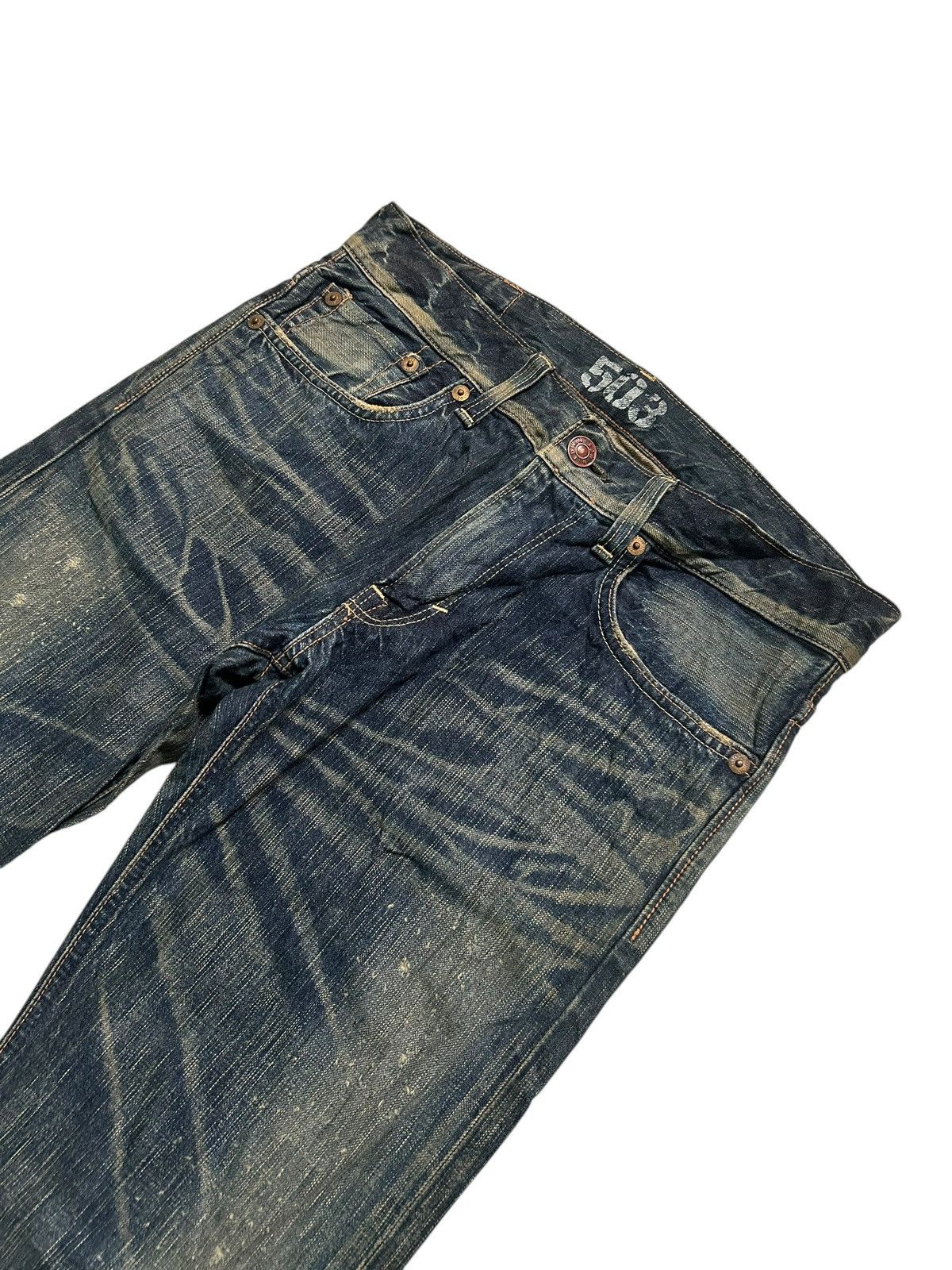 Edwin × If Six Was Nine × Kapital FLARE EDWIN BLUETRIP Distressed Japanese Punk Style Denim 🎌🎌 Size US 35 - 5 Thumbnail