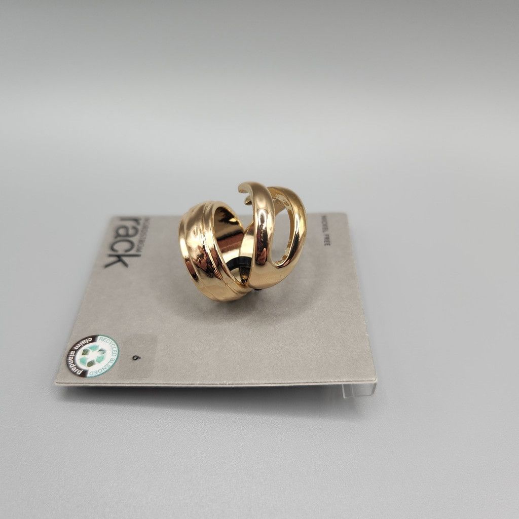 Designer Nordstrom Rack Size 6 Set of 2 Gold-Tone Rings Size ONE SIZE - 4 Thumbnail