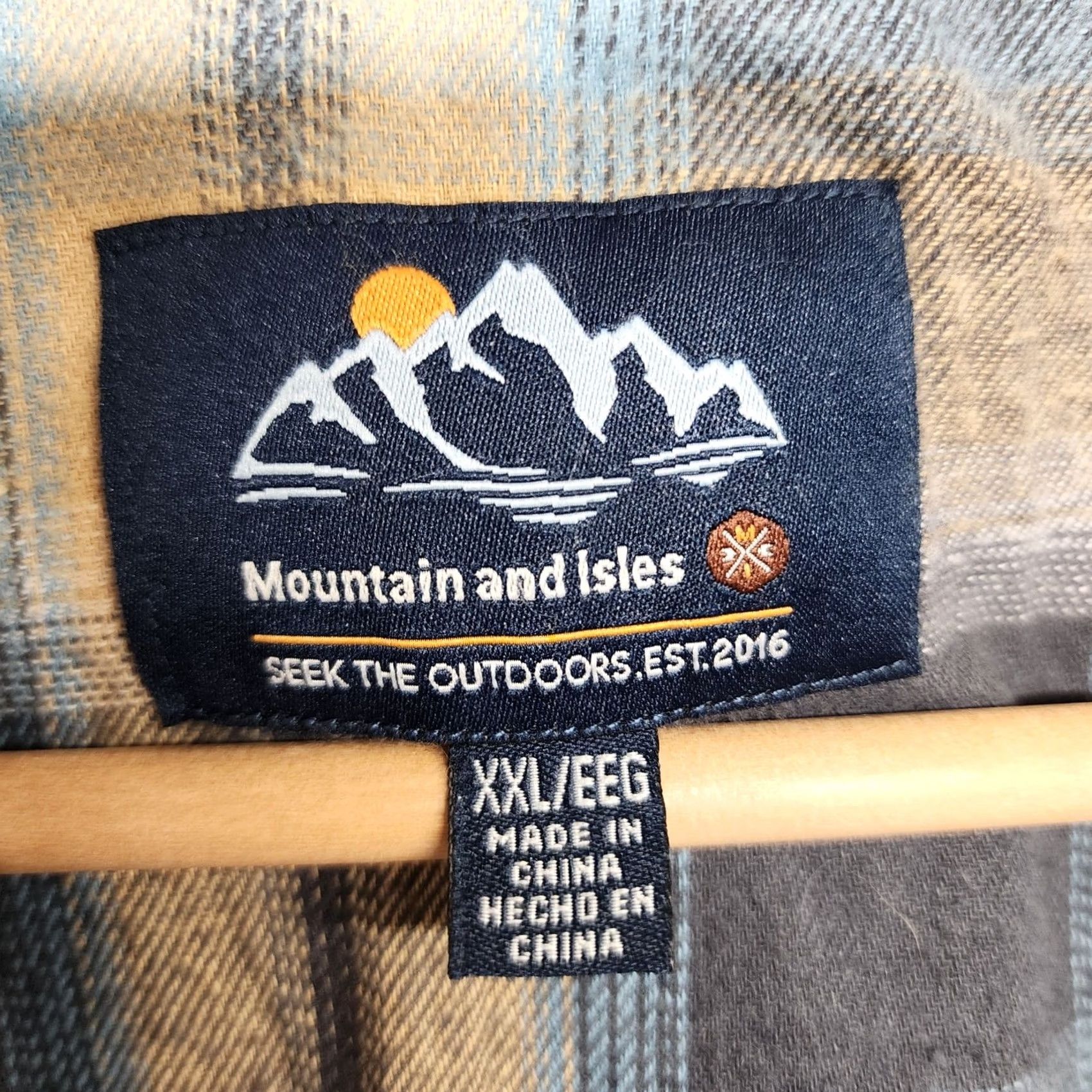 Vintage Mountain and Isles Shacket Mens XXL Tan Flannel Lined Shirt Jacket Chore Utility Size US XXL / EU 58 / 5 - 5 Thumbnail