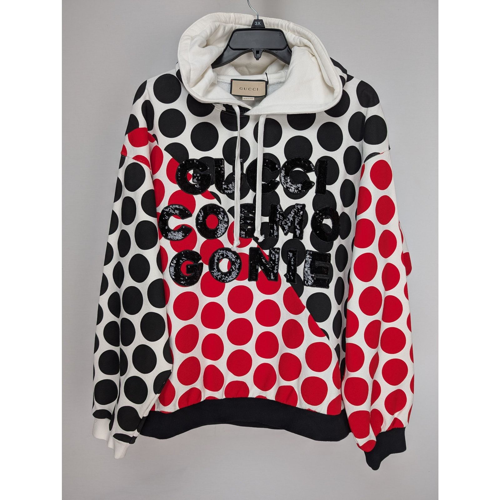 Gucci o1rshd1 Light Felted Hooded Sweatshirt in Ivory/Red/Mix Size US L / EU 52-54 / 3 - 2 Thumbnail