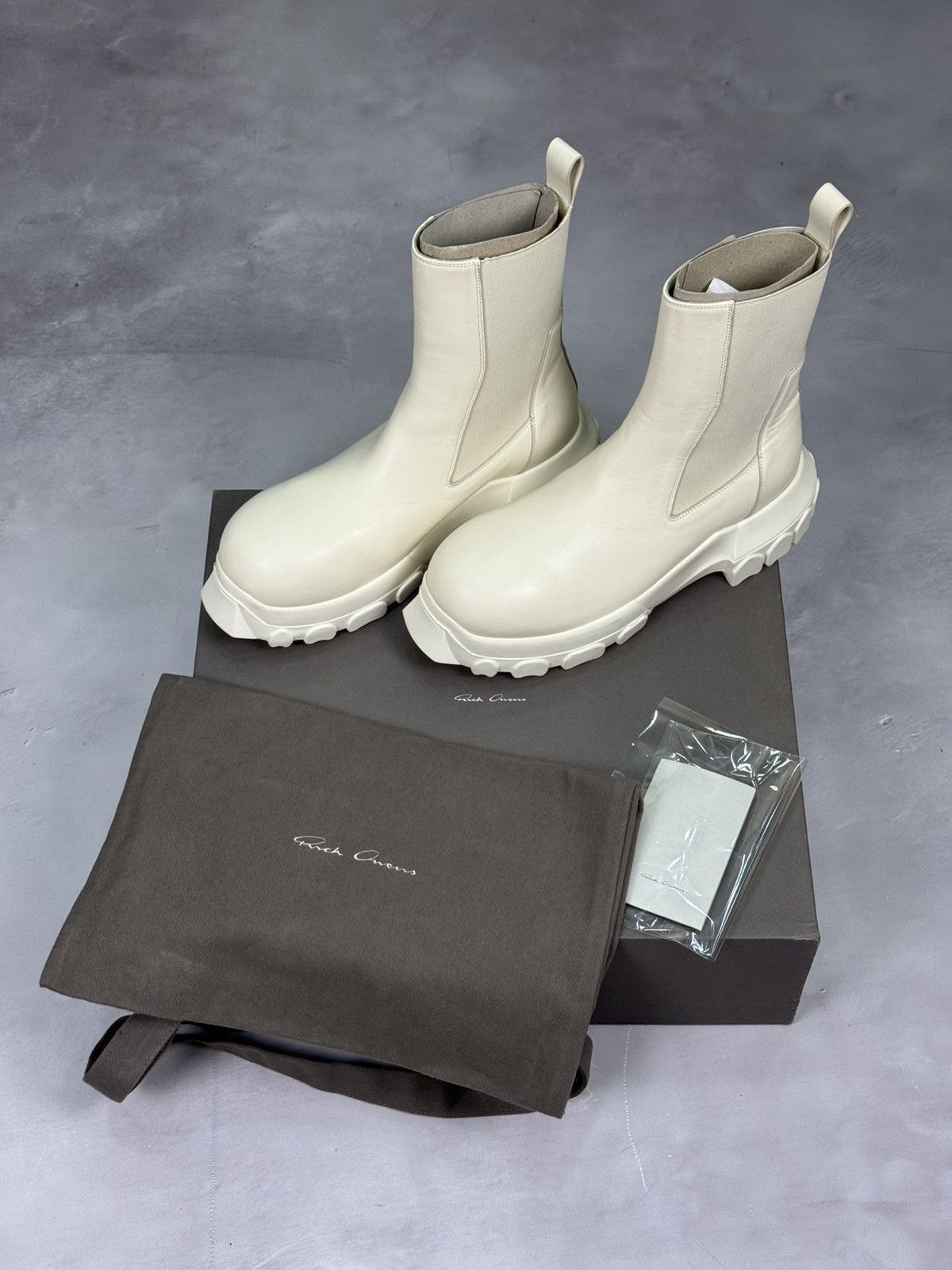 Rick Owens Mega Bozo Tractor Boots White/Pink | Grailed