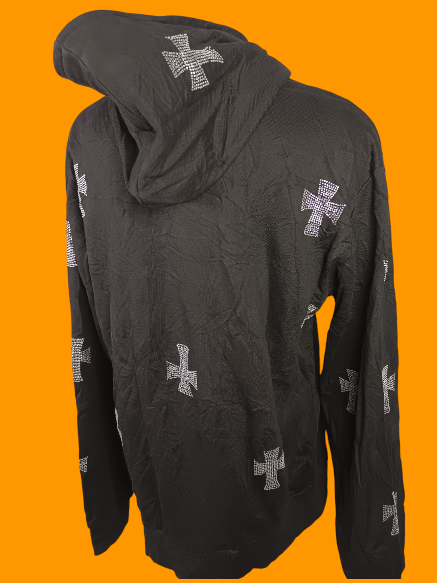 Hysteric Glamour × If Six Was Nine × Japanese Brand Y2K Hoodie Rhinestone Cross Zip Up Style Size US XL / EU 56 / 4 - 4 Thumbnail