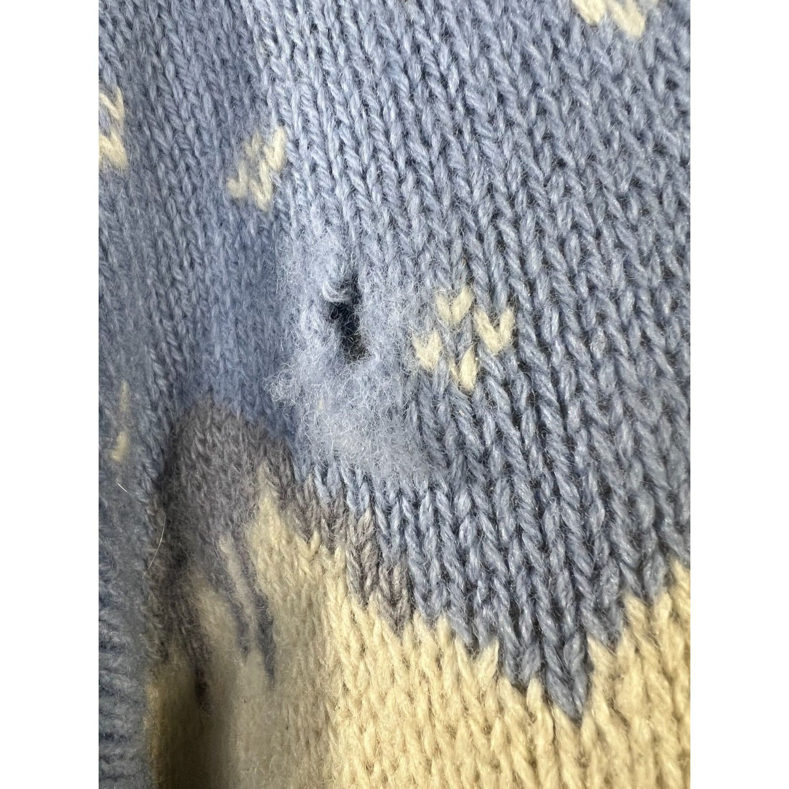 Eddie Bauer Vintage 80s Eddie Bauer Winter Scene Wool Metal Cardigan Swe Size L / US 10 / IT 46 - 7 Thumbnail