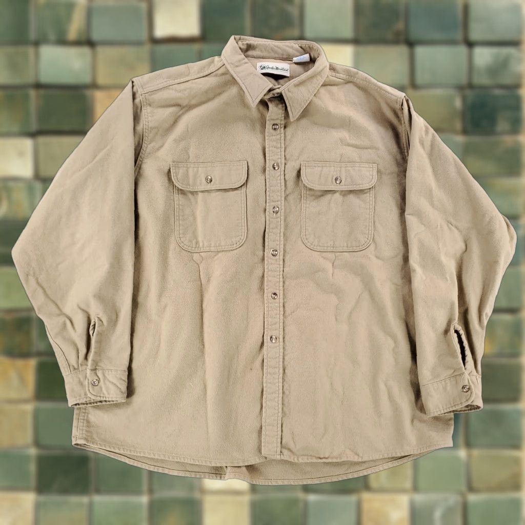 Vintage VINTAGE Gander Mountain Shirt Button-Down Beige 4XL Mens Made USA Chamois Long Sleeve Size US XXL / EU 58 / 5 - 1 Thumbnail