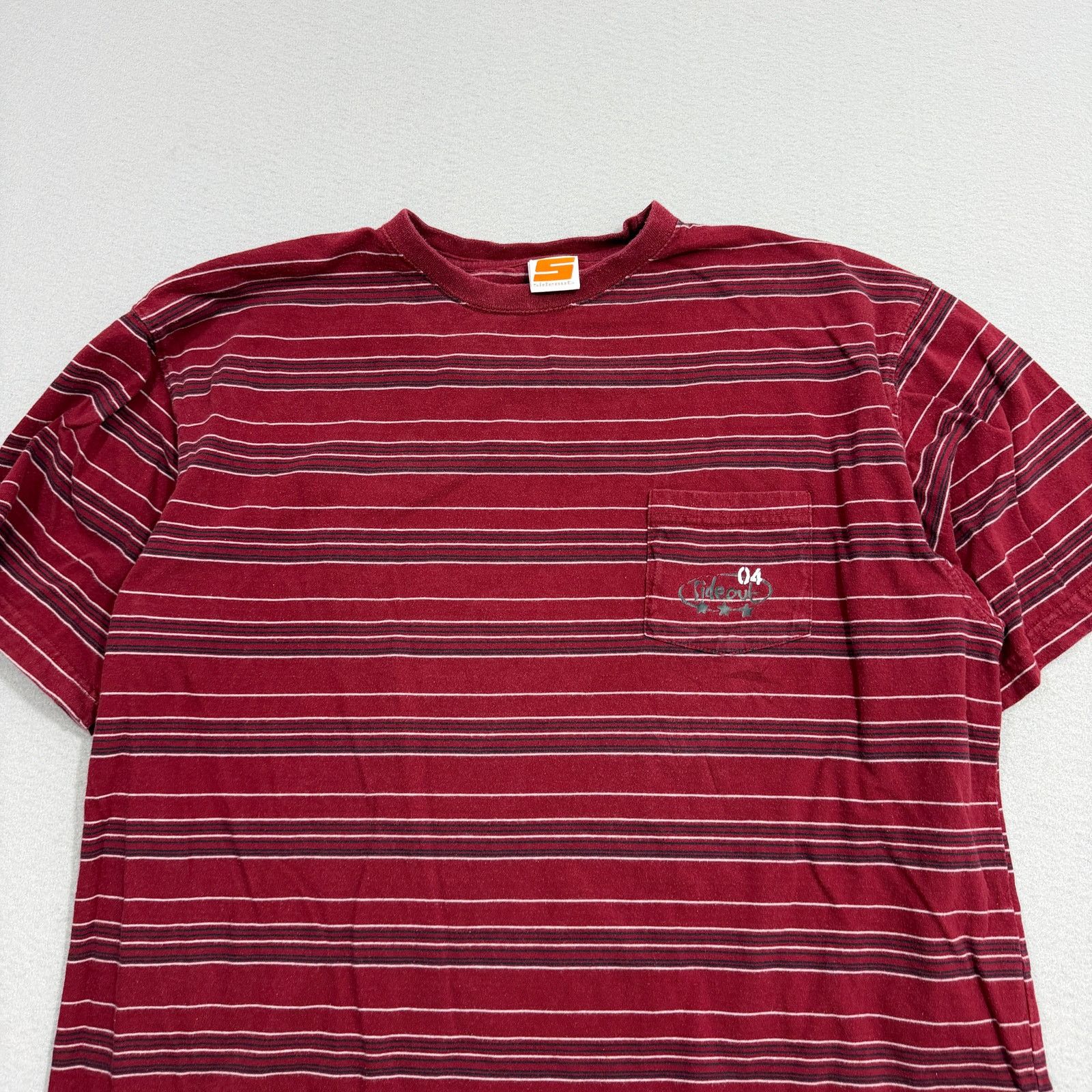 Vintage Vintage Sideout Striped Shirt Men's Large Red Pocket Tee y2k Size US L / EU 52-54 / 3 - 2 Thumbnail