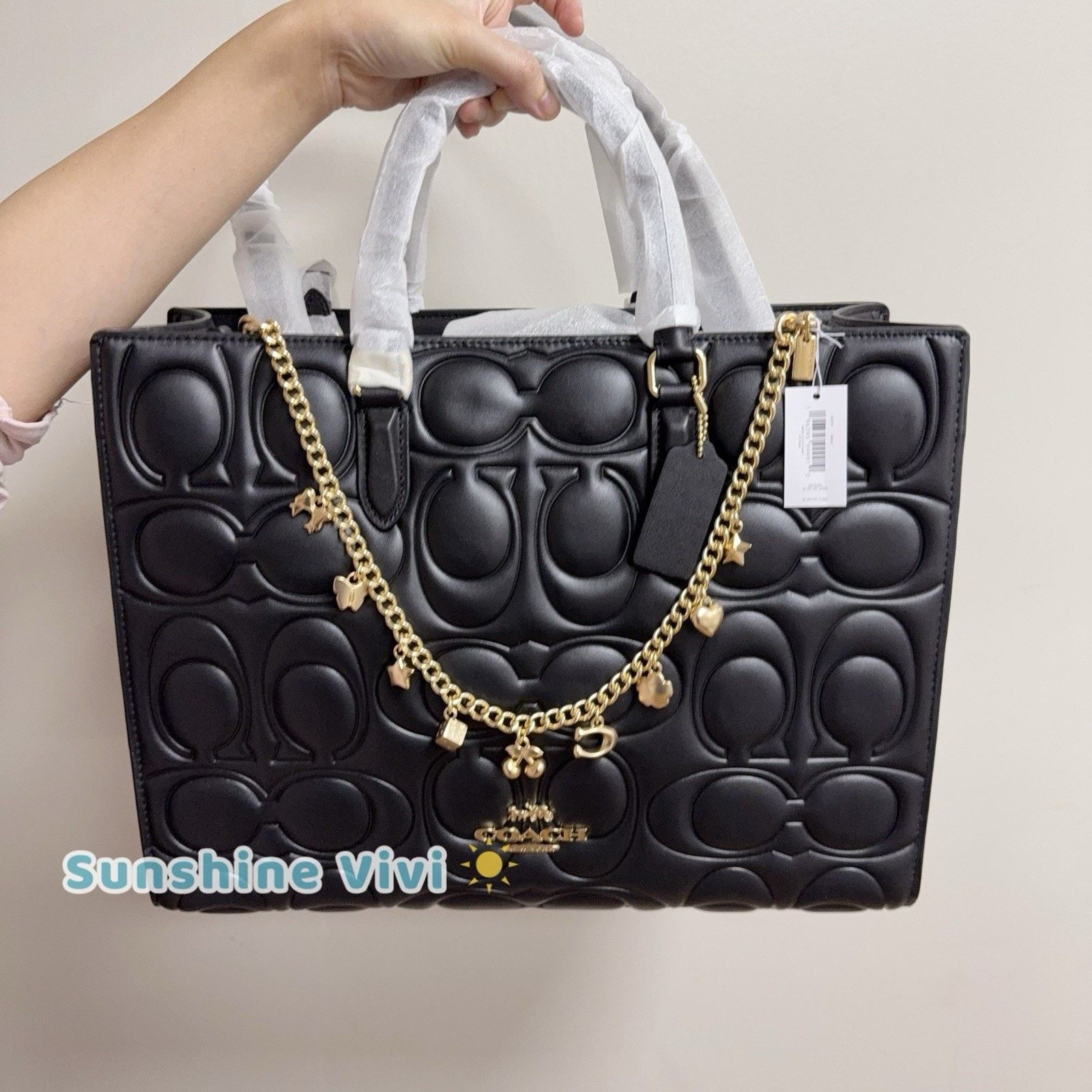 Coach NWT Bundle Coach Maggie Tote CY672 & CCE78 Long Chain Charm Size ONE SIZE - 3 Thumbnail