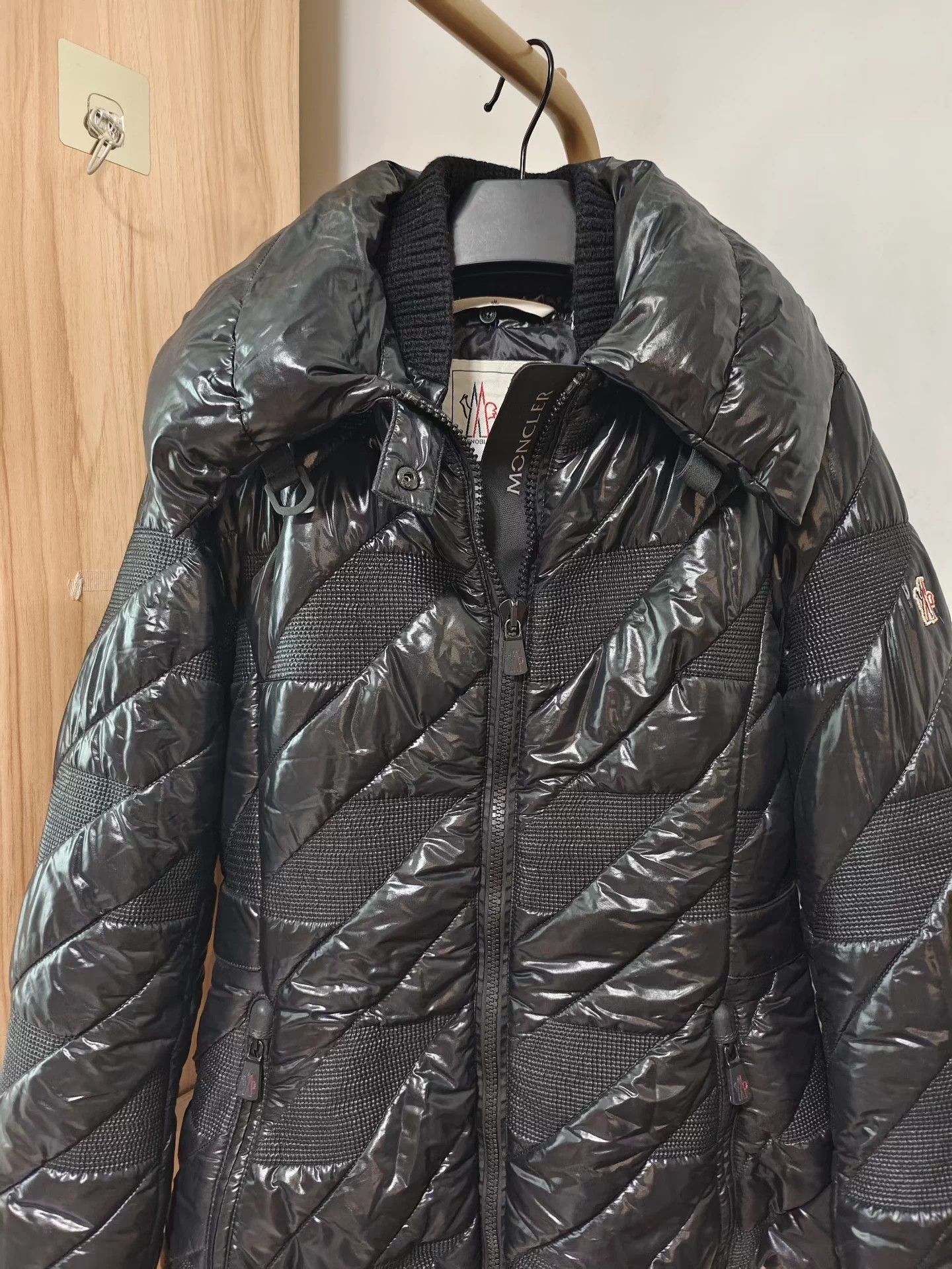 Moncler Moncler Brouel black patent leather down jacket Size M / US 6-8 / IT 42-44 - 2 Thumbnail