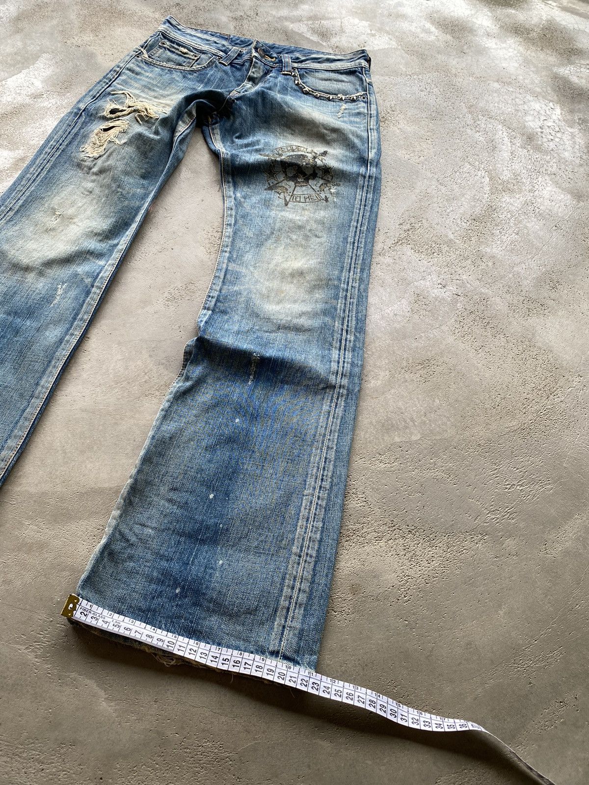 Edwin × If Six Was Nine × Japanese Brand Vintage Edwin Distressed Boot Cut Jeans Size US 30 / EU 46 - 15 Thumbnail
