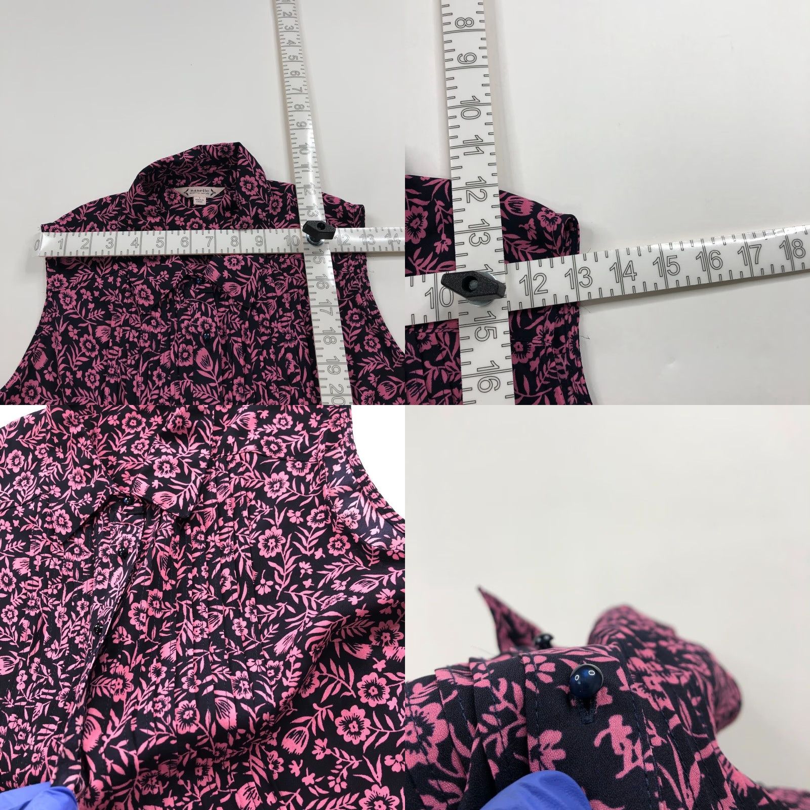 Nanette Lepore Nanette Lepore A-Line Pleated Women's 4 Knee Length Button Dress Floral MINT Pink Sleeveless Collared Vintage? No Size S / US 4 / IT 40 - 9 Thumbnail