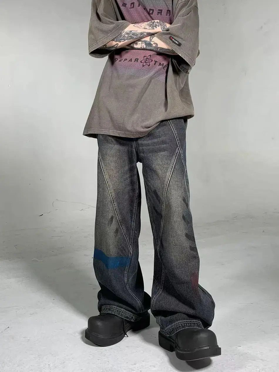 Japanese Brand American high street spliced jeans gangster Size US 32 / EU 48 - 2 Thumbnail