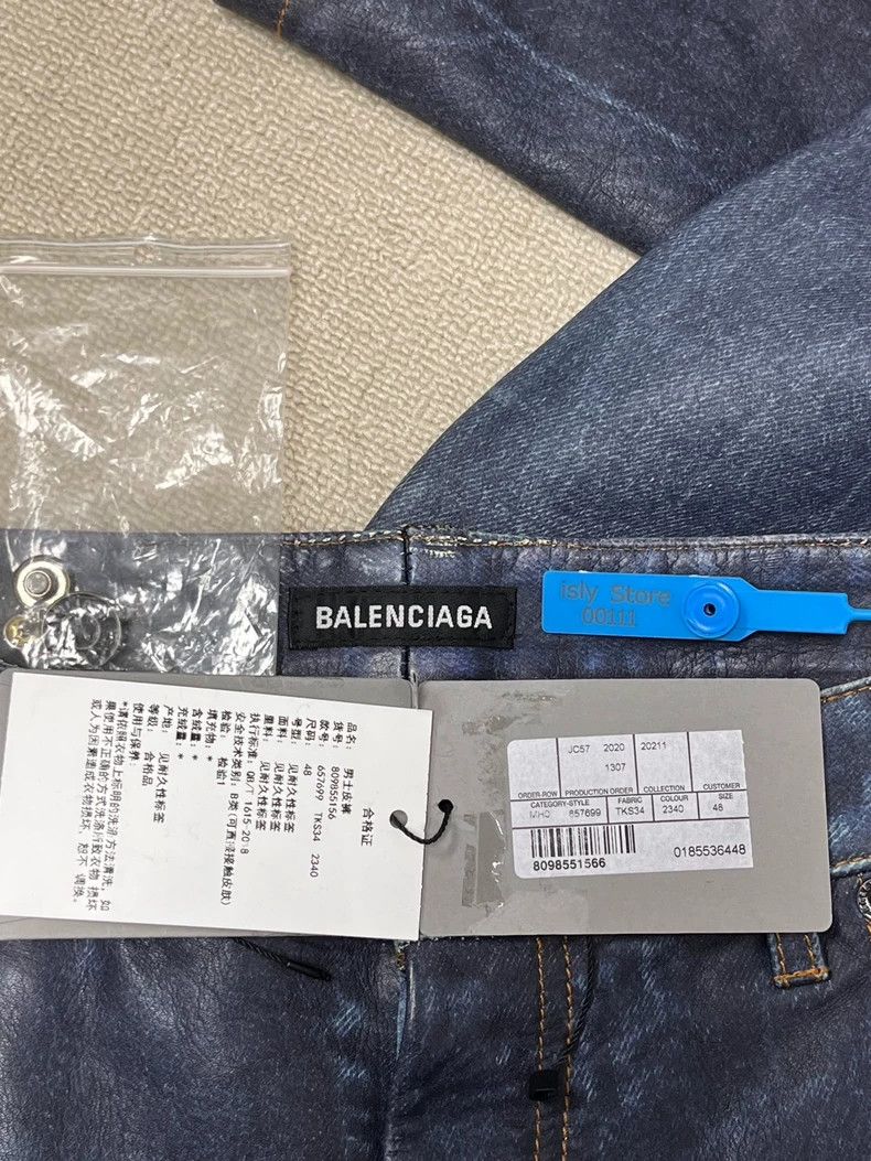 Balenciaga Balenciaga 3D printed imitation denim leather pants Size US 32 / EU 48 - 4 Thumbnail