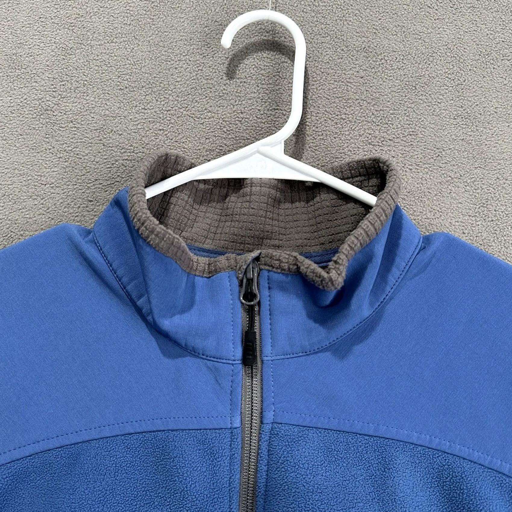 Lands' End Lands' End Jacket Mens Medium Blue Grid Fleece Lined Windcheck Full Zip Outdoor Size US M / EU 48-50 / 2 - 7 Thumbnail