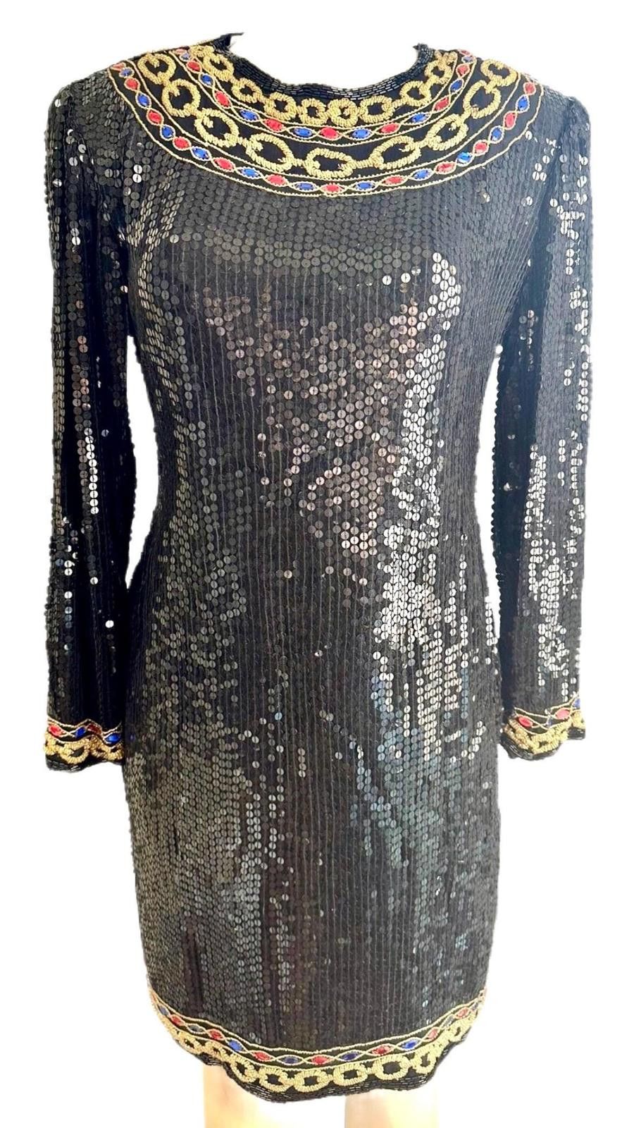 Other Sequin Black Gold Egyptian Style Cocktail Dress size 6 Size M / US 6-8 / IT 42-44 - 1 Preview